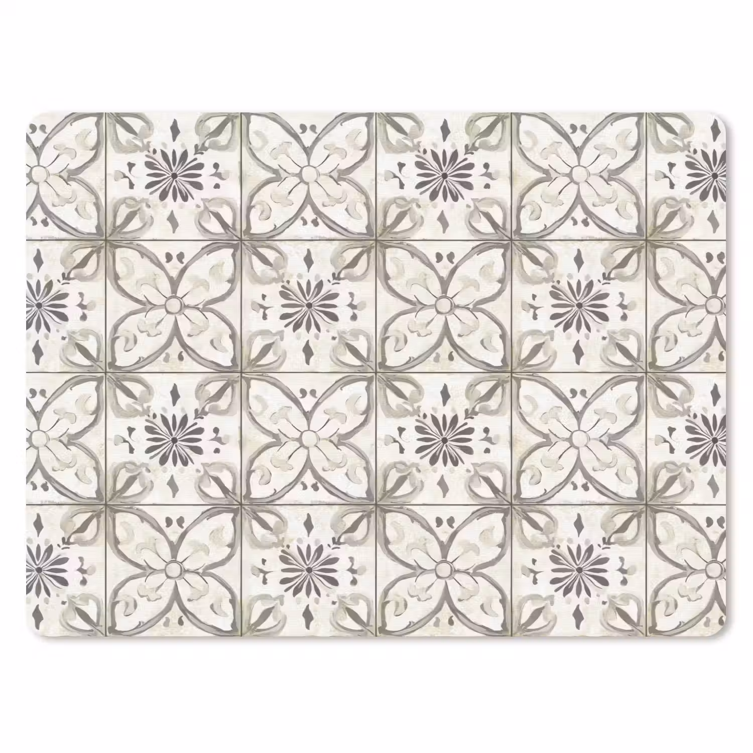 Antiek - Tegel - Beige muismat rubber klein 262 -3d