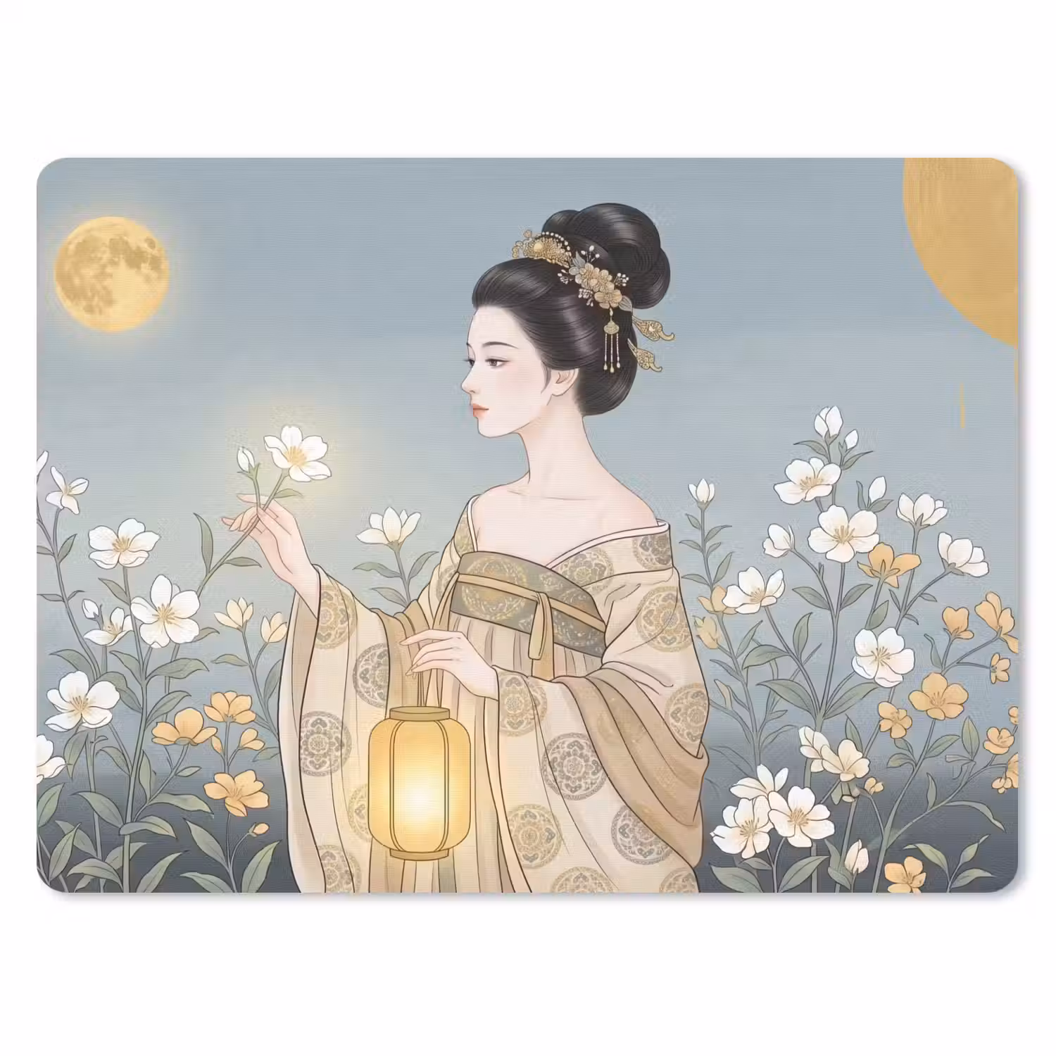 Aziatisch - Vrouw - Kimono muismat rubber klein -3d
