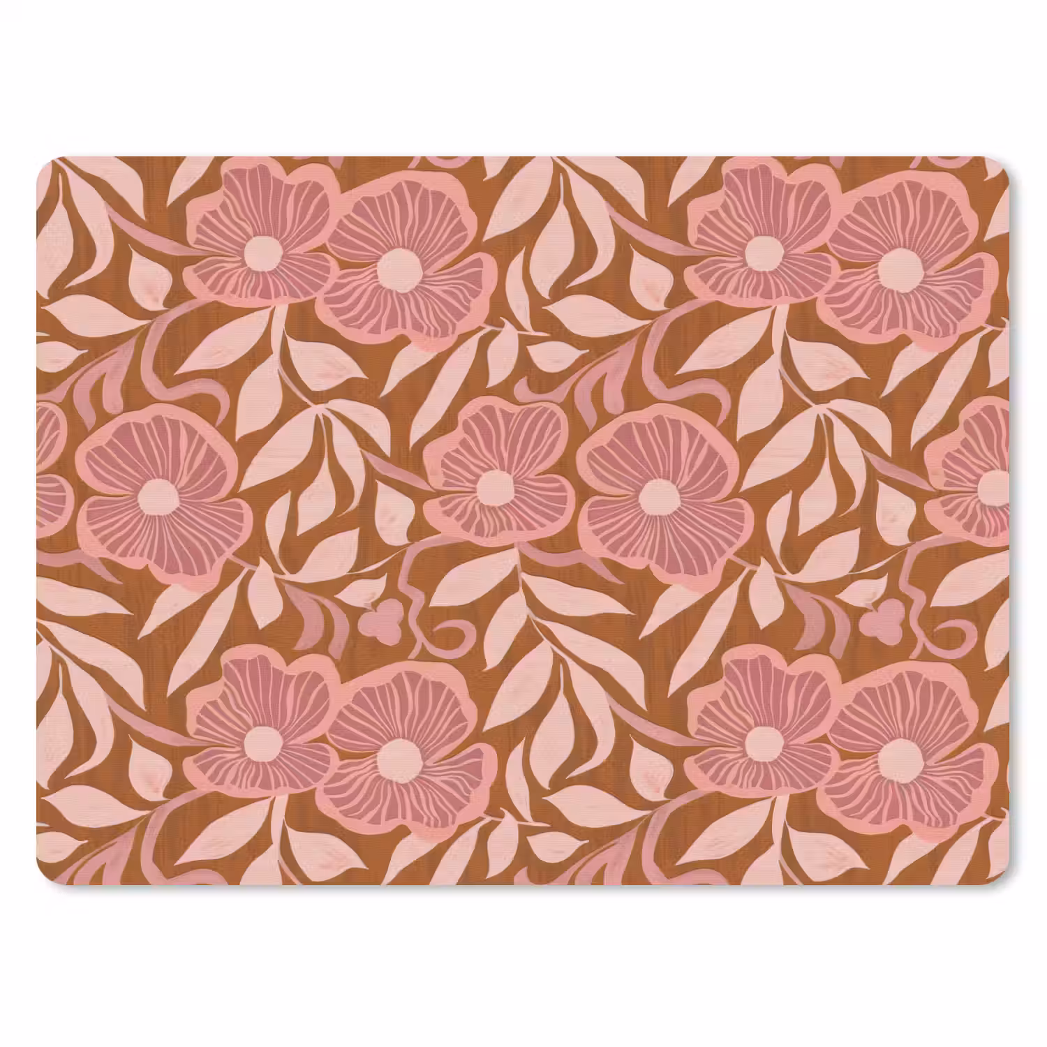 Sfeer - Bloemen - Roze muismat rubber klein 262 -3d