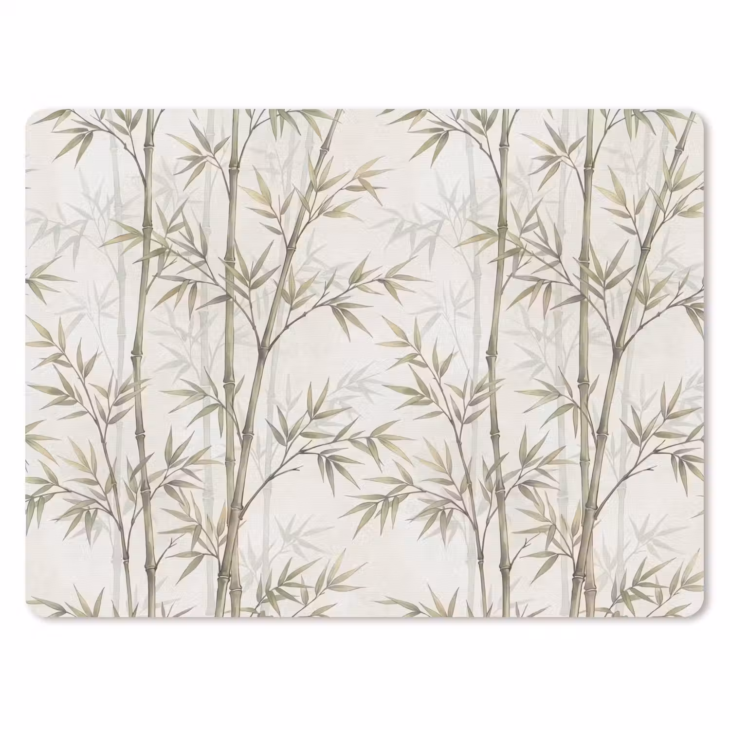 Bamboe - Bladeren - Natuur - Aquarel - Groen muismat rubber klein -3d