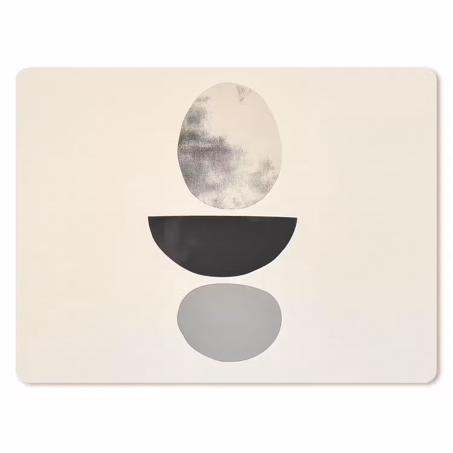 Beige - Japandi - Wabi sabi muismat rubber klein -3d