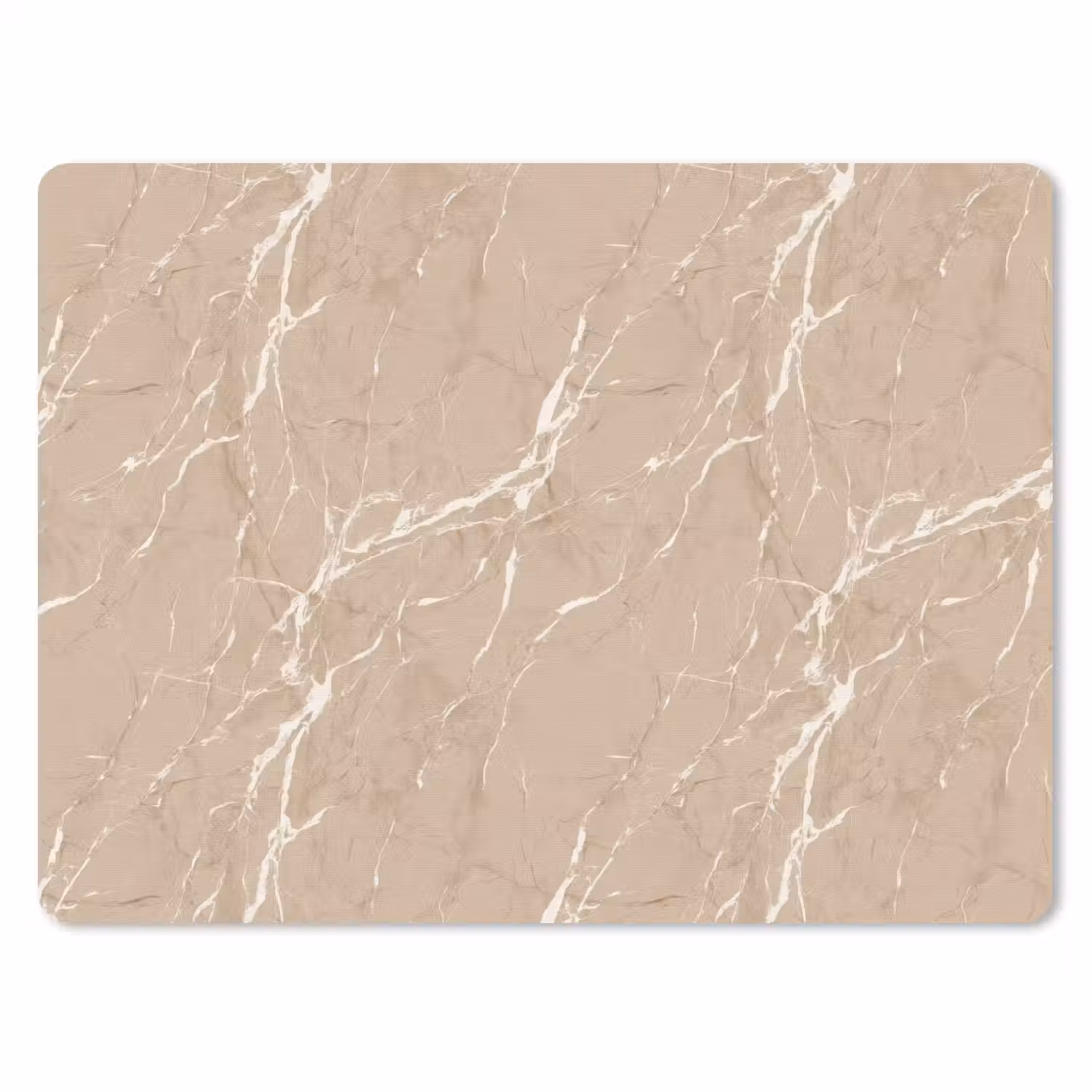 Beige - Marmer - Organisch - Wit muismat rubber klein 262 -3d