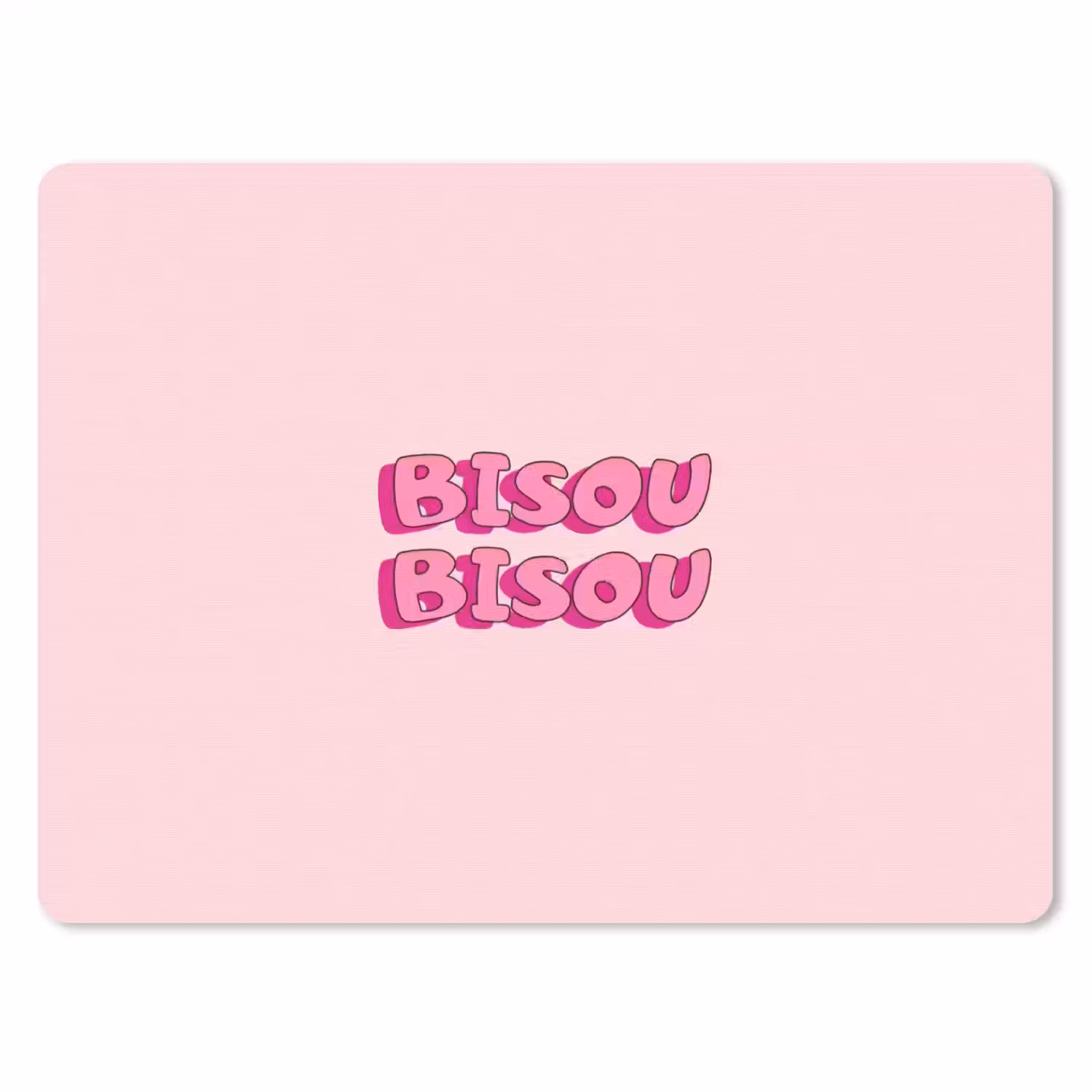 Bisou - Roze - Schaduw muismat rubber klein -3d