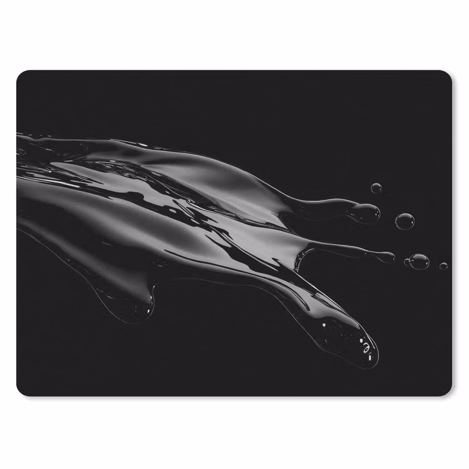 Zwart - Splash - Water muismat rubber klein -3d