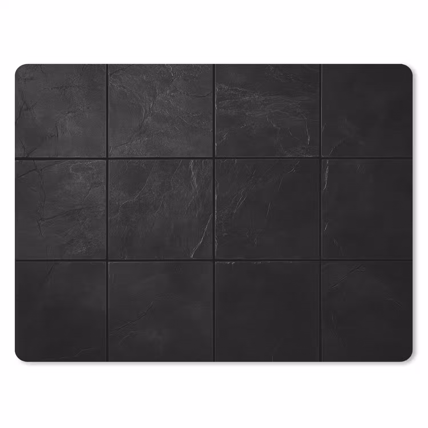 Zwart - Tegels muismat rubber klein -3d