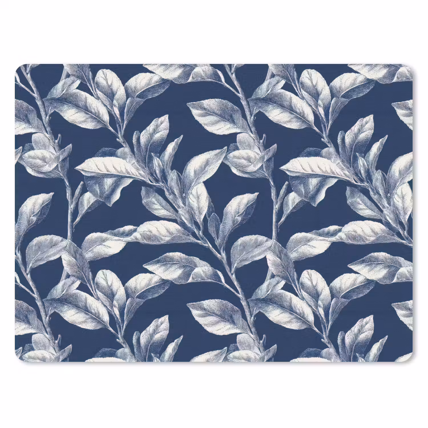 Botanisch - Patroon - Blauw muismat rubber klein 262 -3d