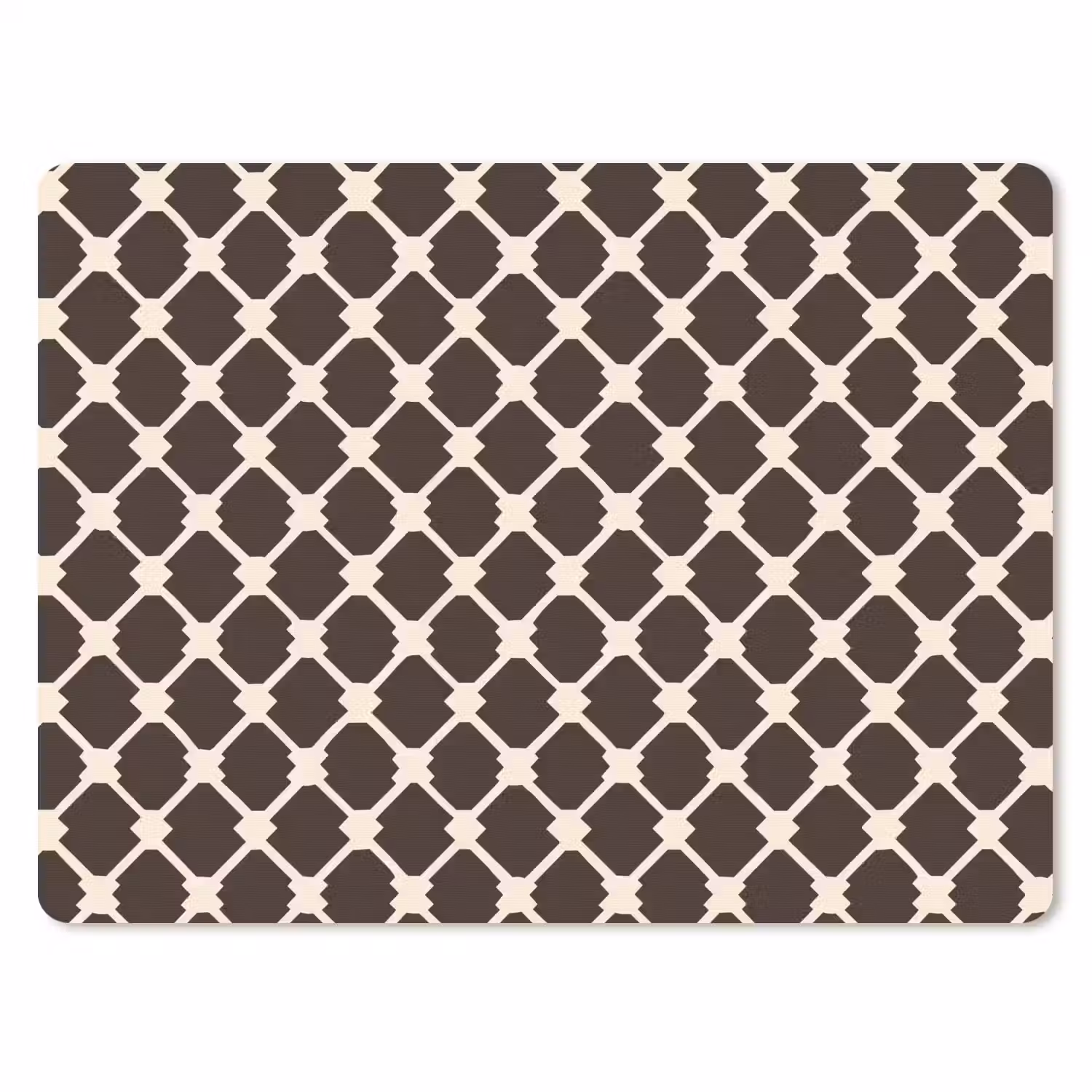 Bruin - Ruitpatroon - Geometrisch muismat rubber klein 262 -3d