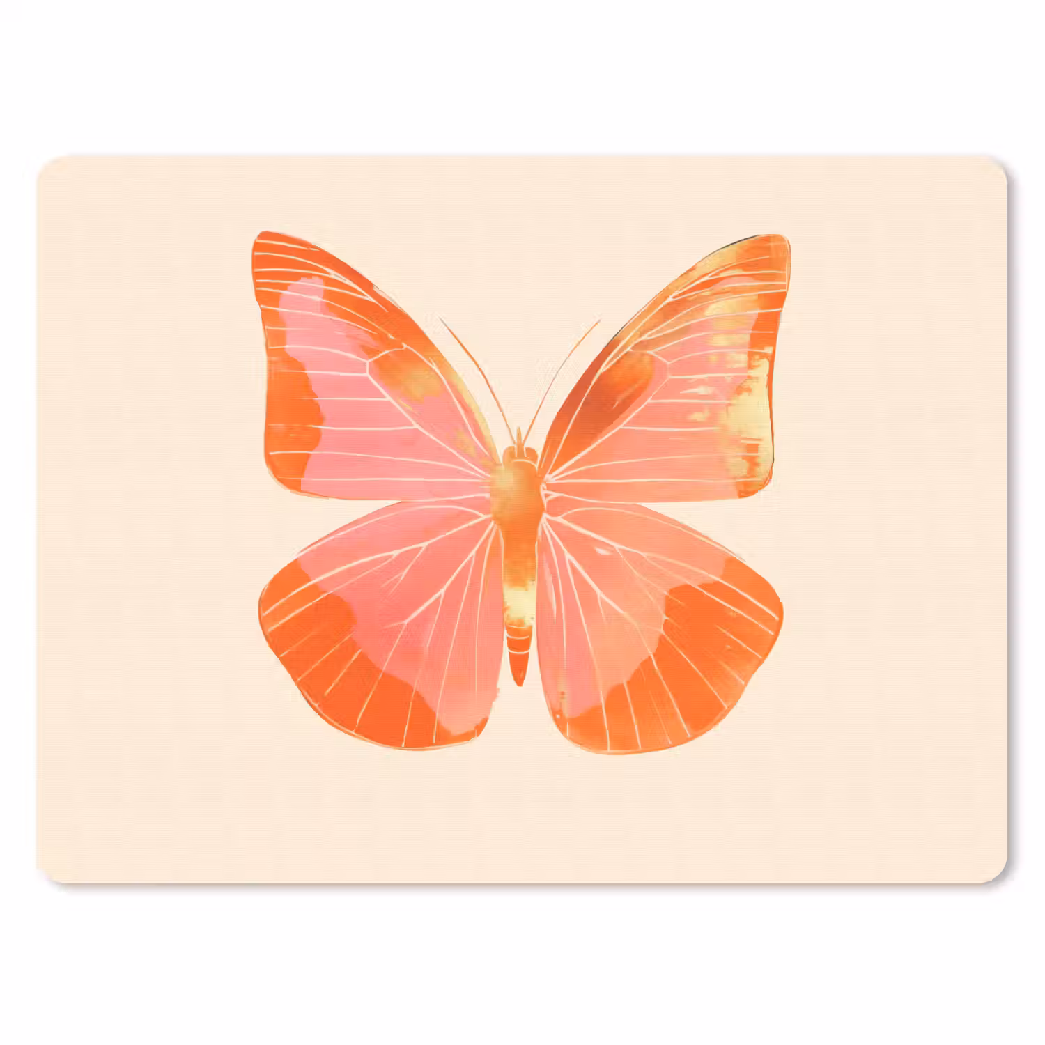 Vlinder - Minimalistisch - Roze muismat rubber klein -3d