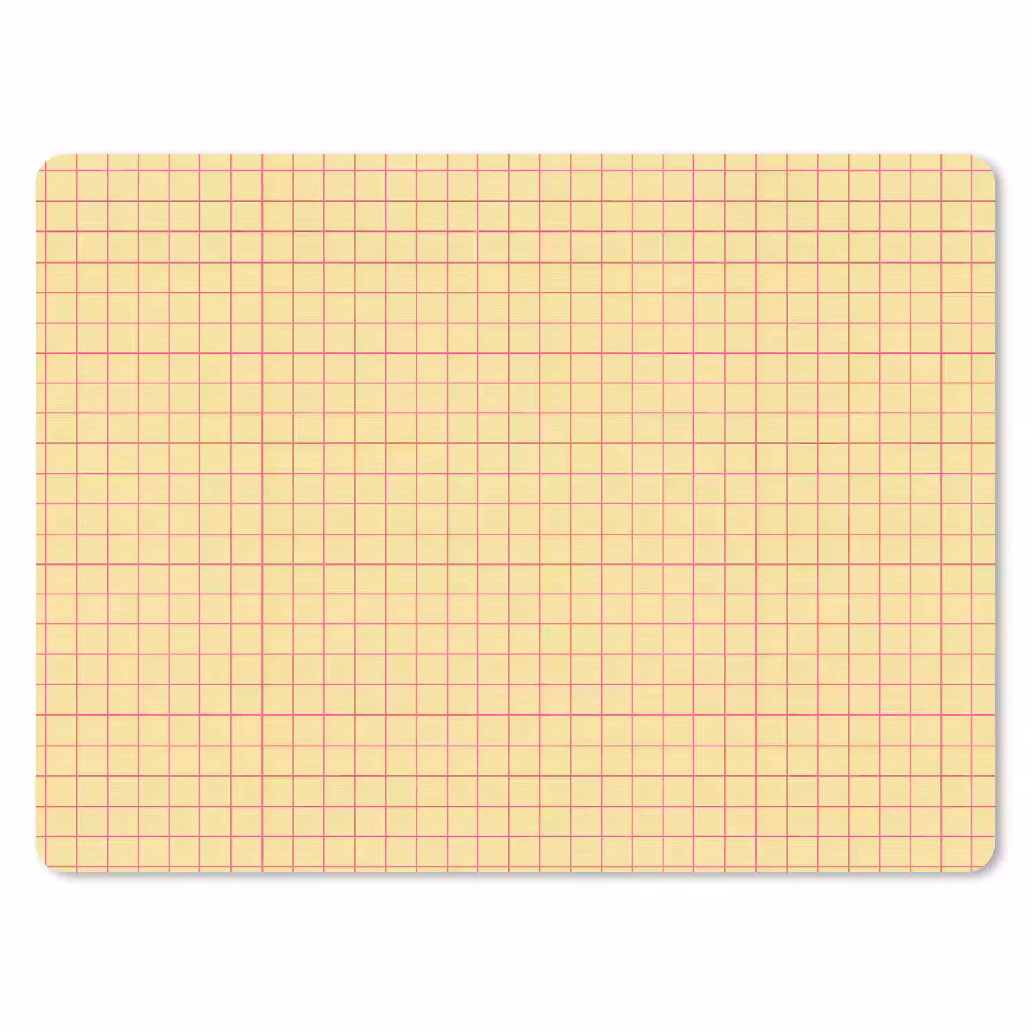 Ruitjes - Grid - Minimalistisch - Geel - Roze muismat rubber klein 262 -3d