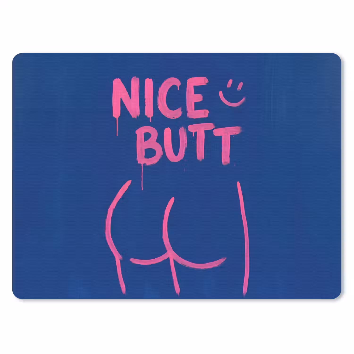 Brutaal - Grappig - Blauw muismat rubber klein -3d