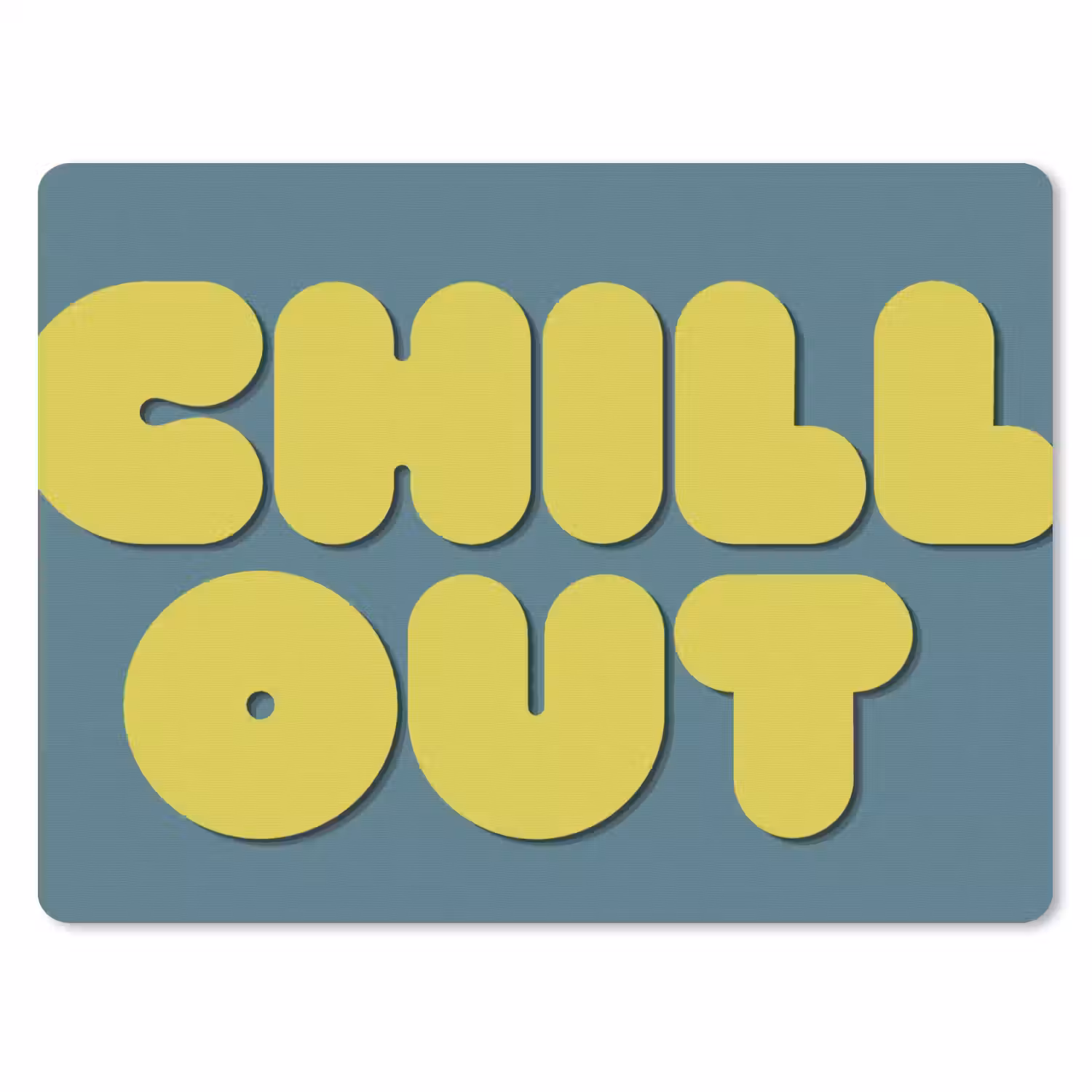 Chill out - Geel - Blauw muismat rubber klein -3d