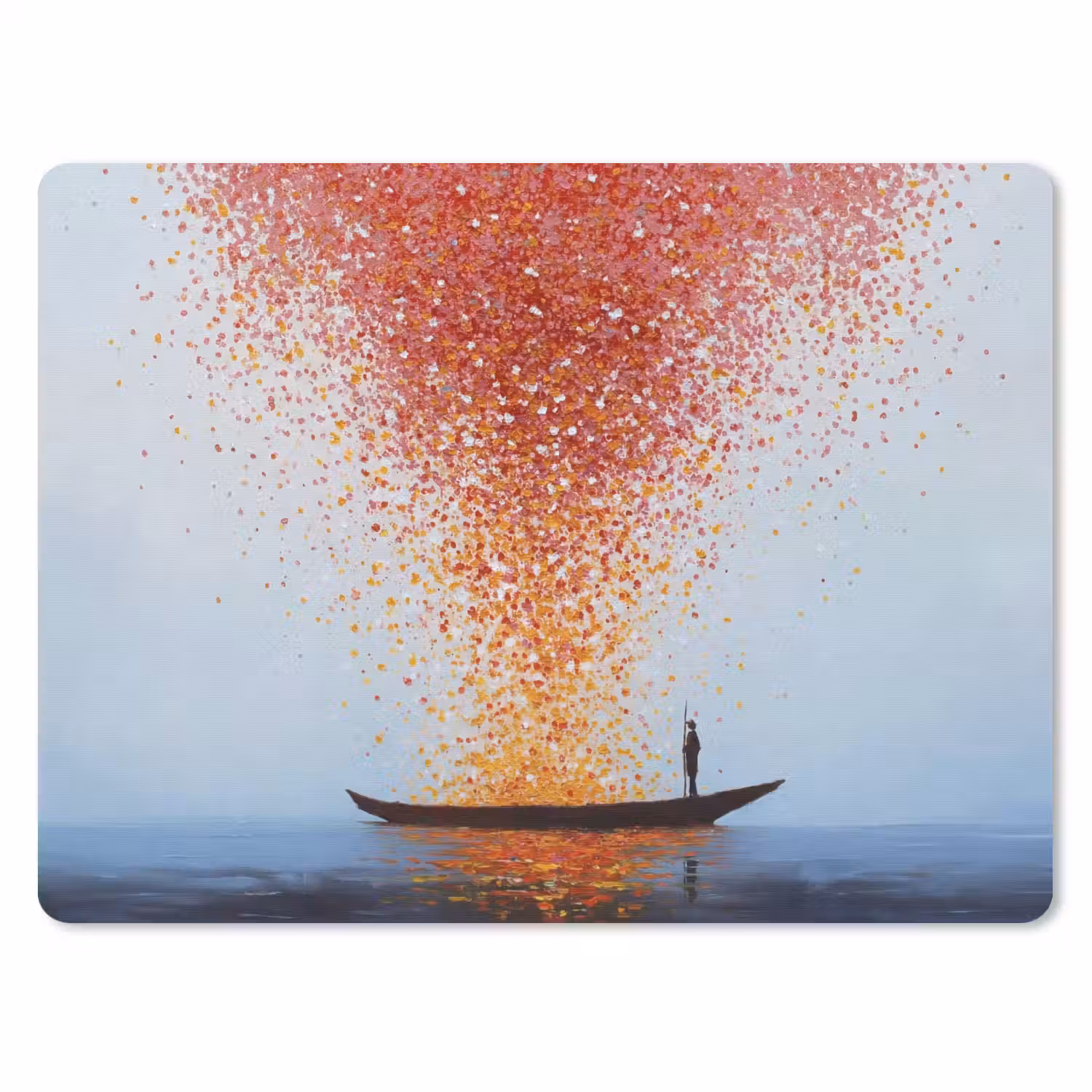Wolk - Confetti - Boot - Wateroppervlakte muismat rubber klein -3d