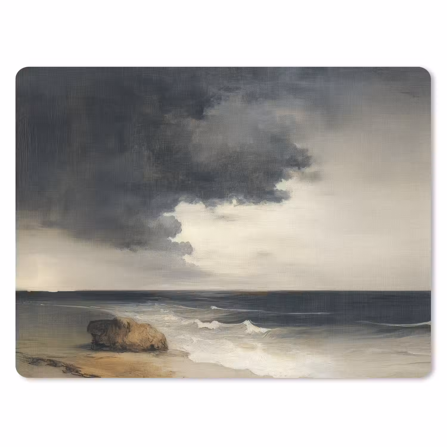 Kust - Golven - Rots - Storm muismat rubber klein -3d