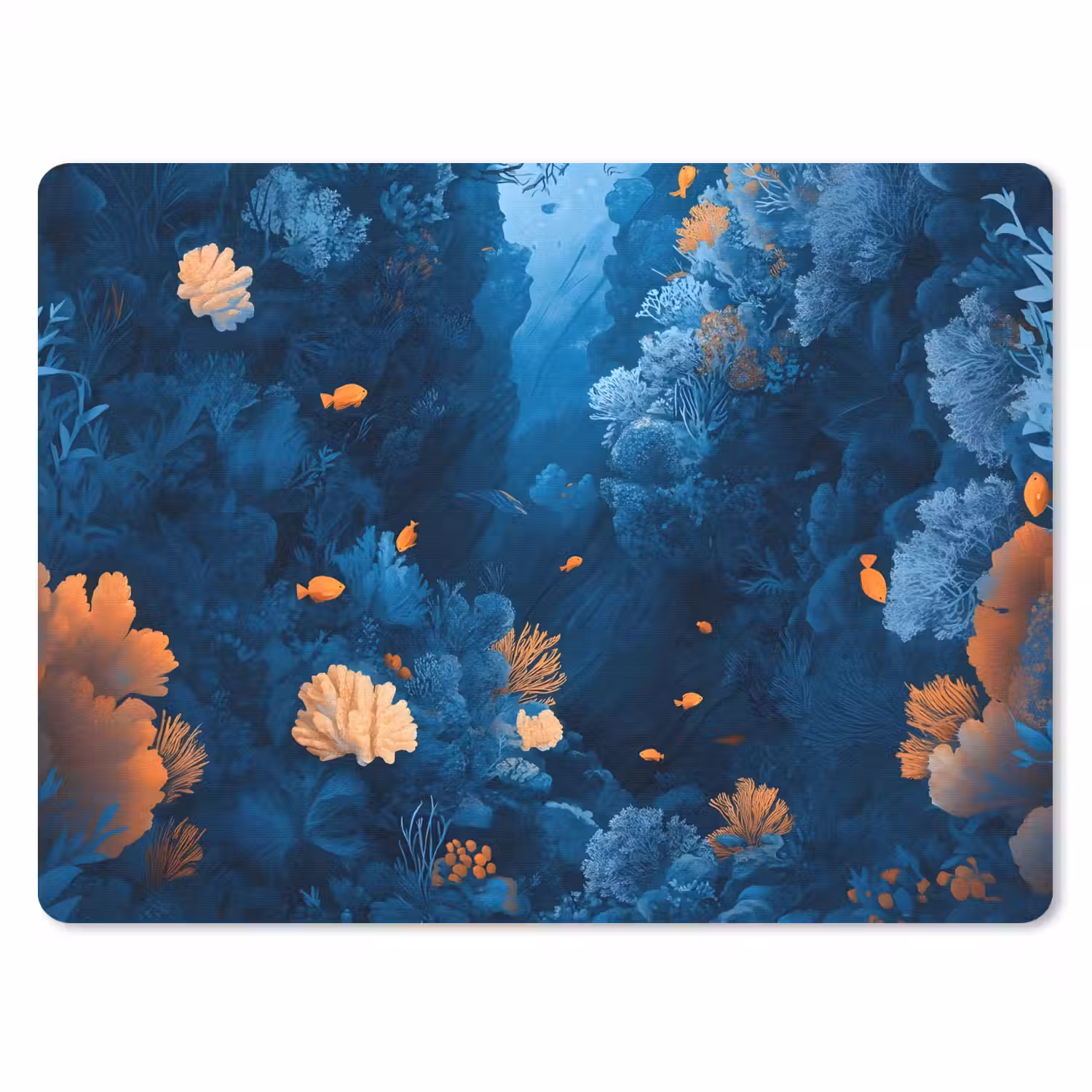 Koraalrif - Vissen - Oceaan - Blauw muismat rubber klein -3d