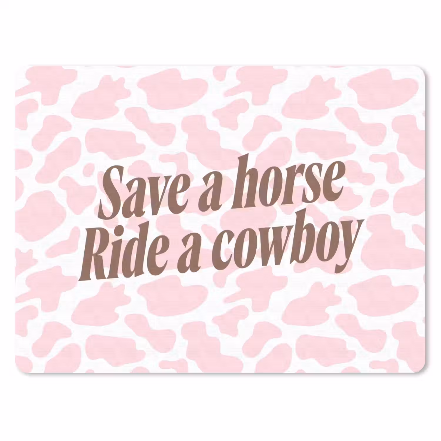 Koeienprint - Roze - Cowboy - Horse muismat rubber klein -3d