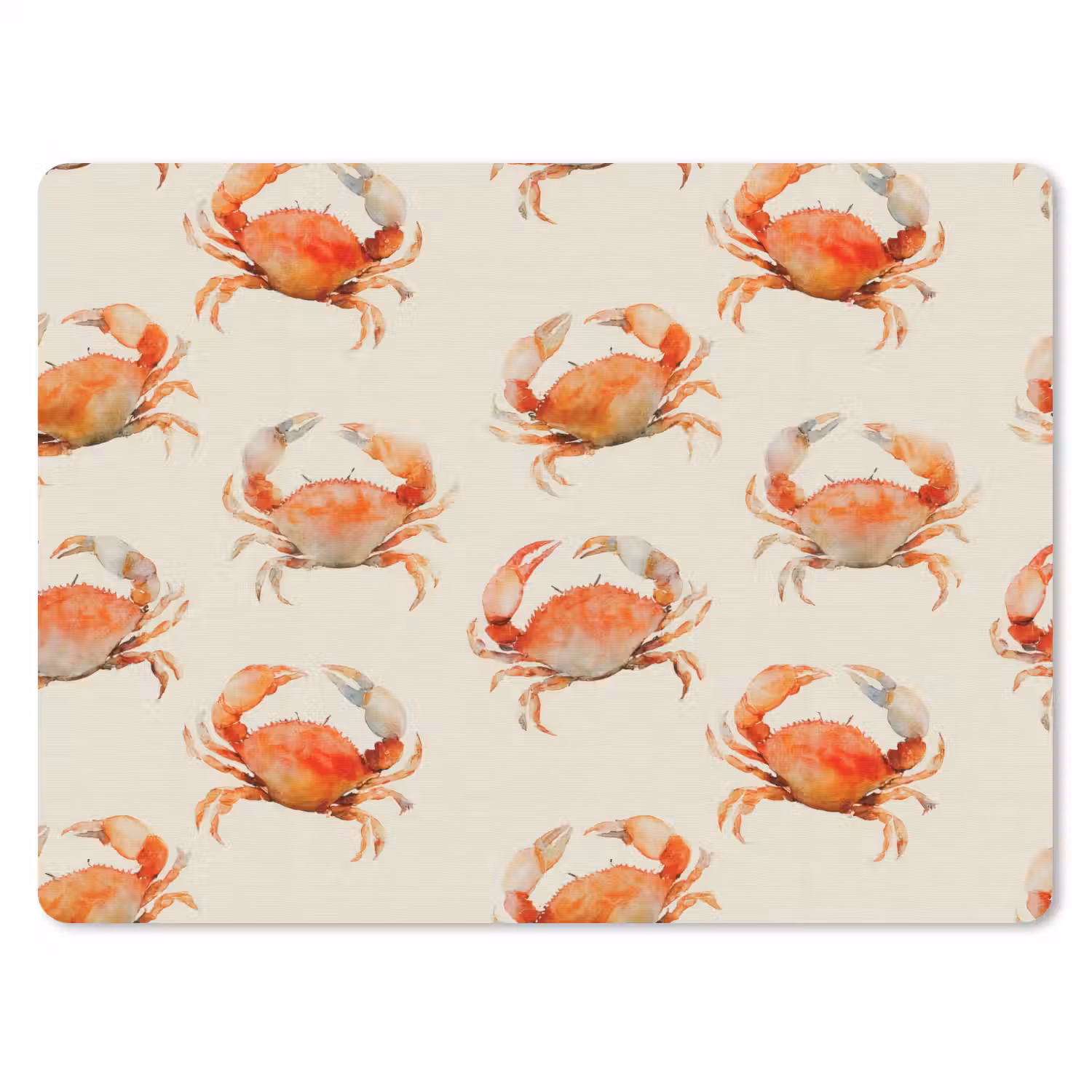 Krabben - Patroon - Oranje muismat rubber klein 262 -3d