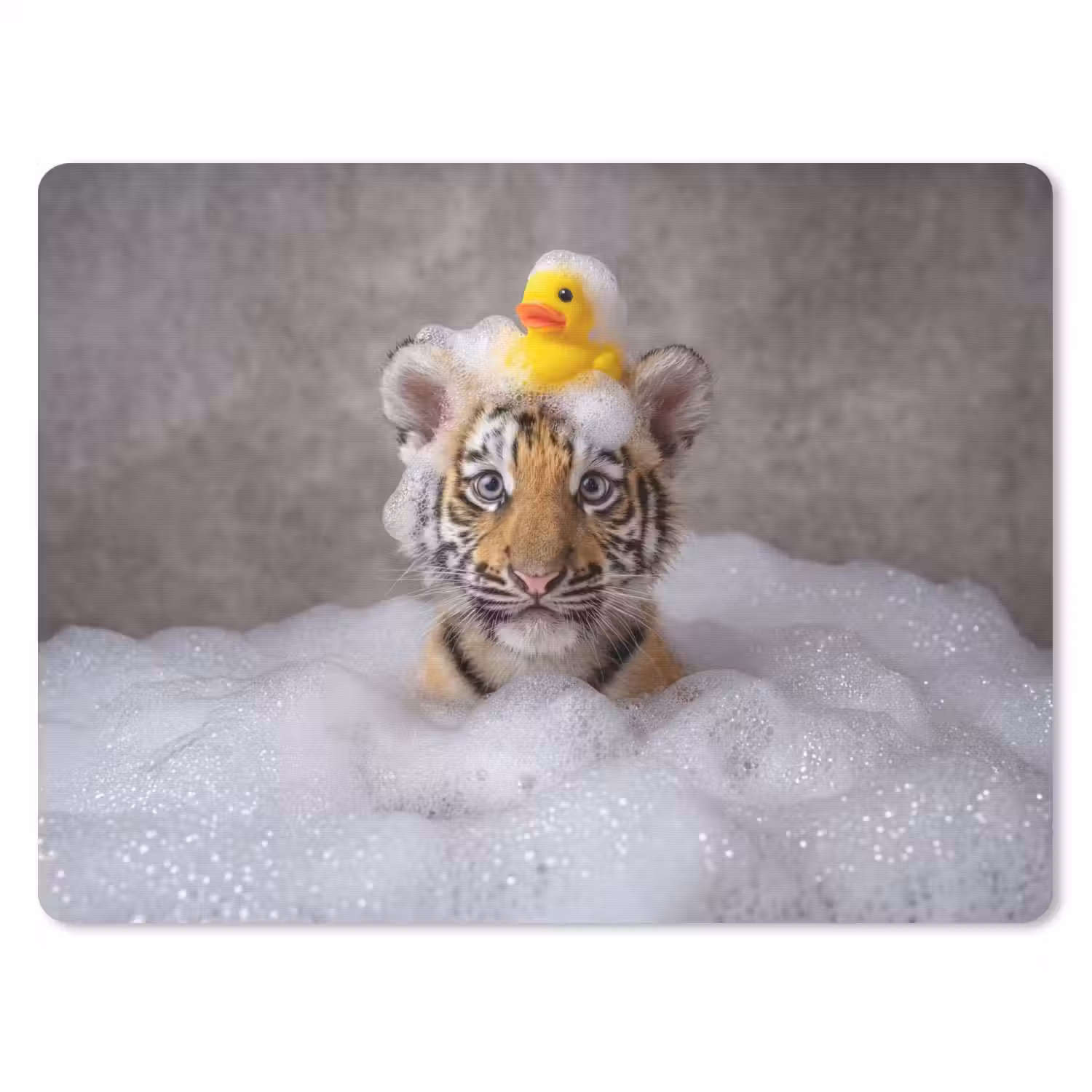 Welpje - Bad - Geel muismat rubber klein -3d