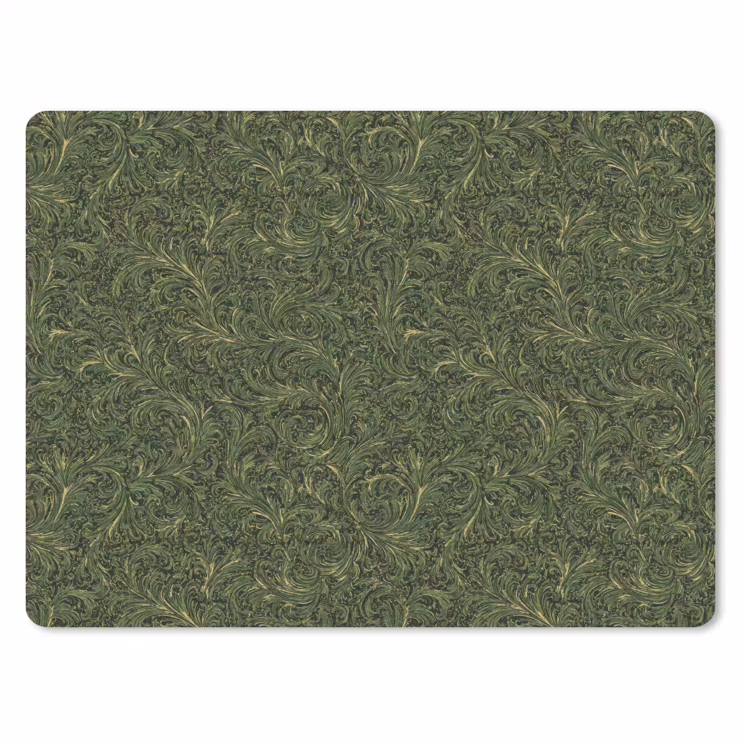Donker - Groen - Krullend - Botanisch muismat rubber klein 262 -3d