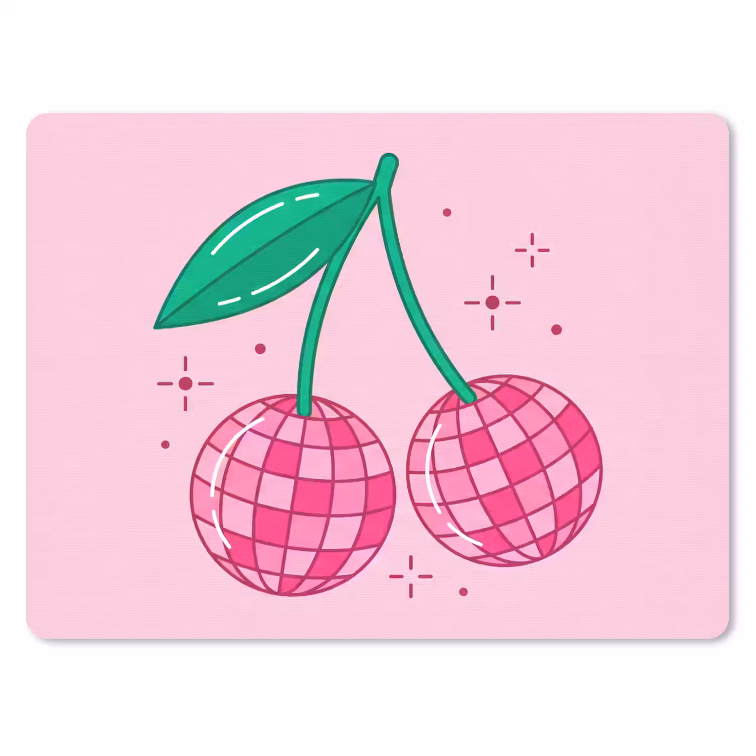 Decoratie - Disco-bal - Feest - Roze muismat rubber klein -3d