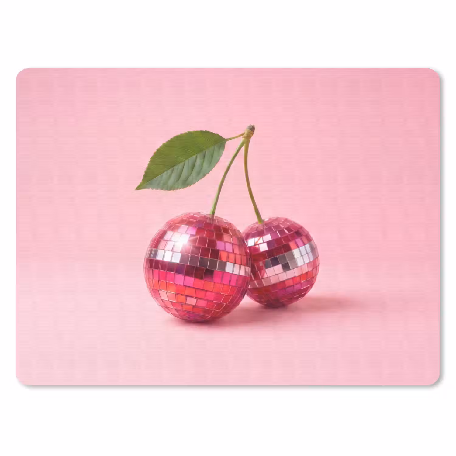 Disco - Kersen - Roze muismat rubber klein -3d