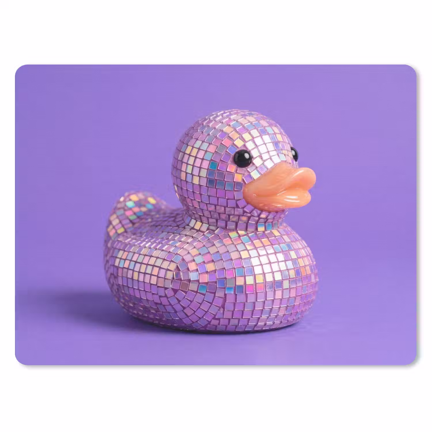 Disco - Eend - Paars muismat rubber klein -3d