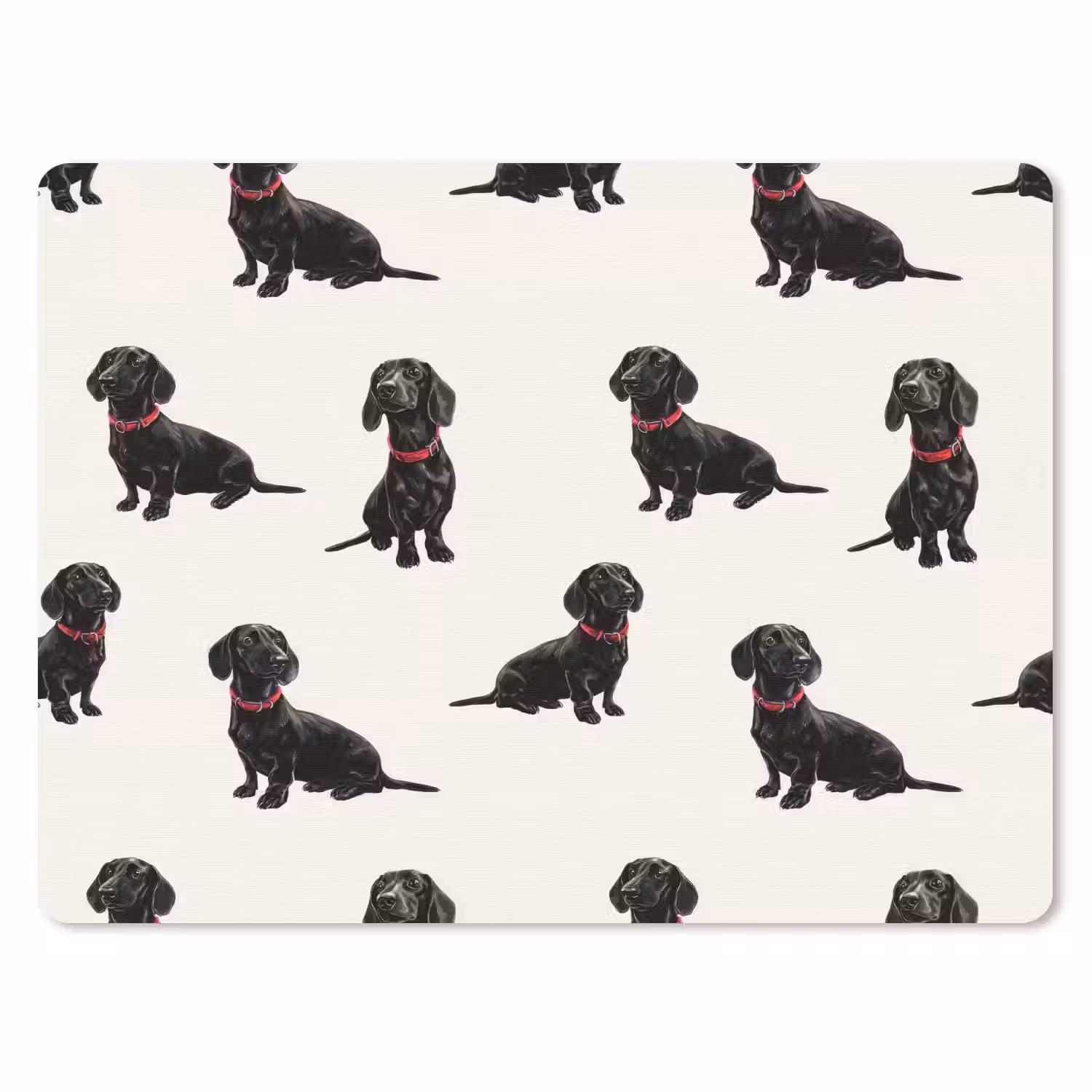 Hond - Patroon - Zwart muismat rubber klein 262 -3d