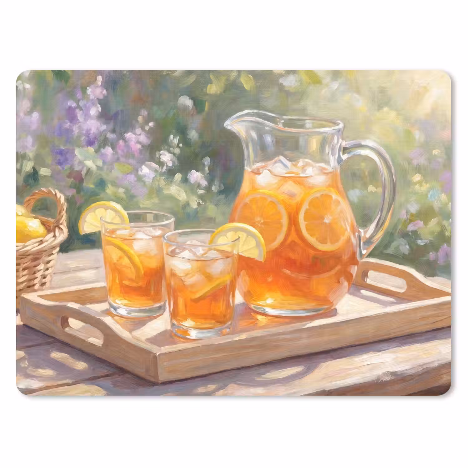 Drank - Citroen - Zomer - Tuin - Geel muismat rubber klein -3d