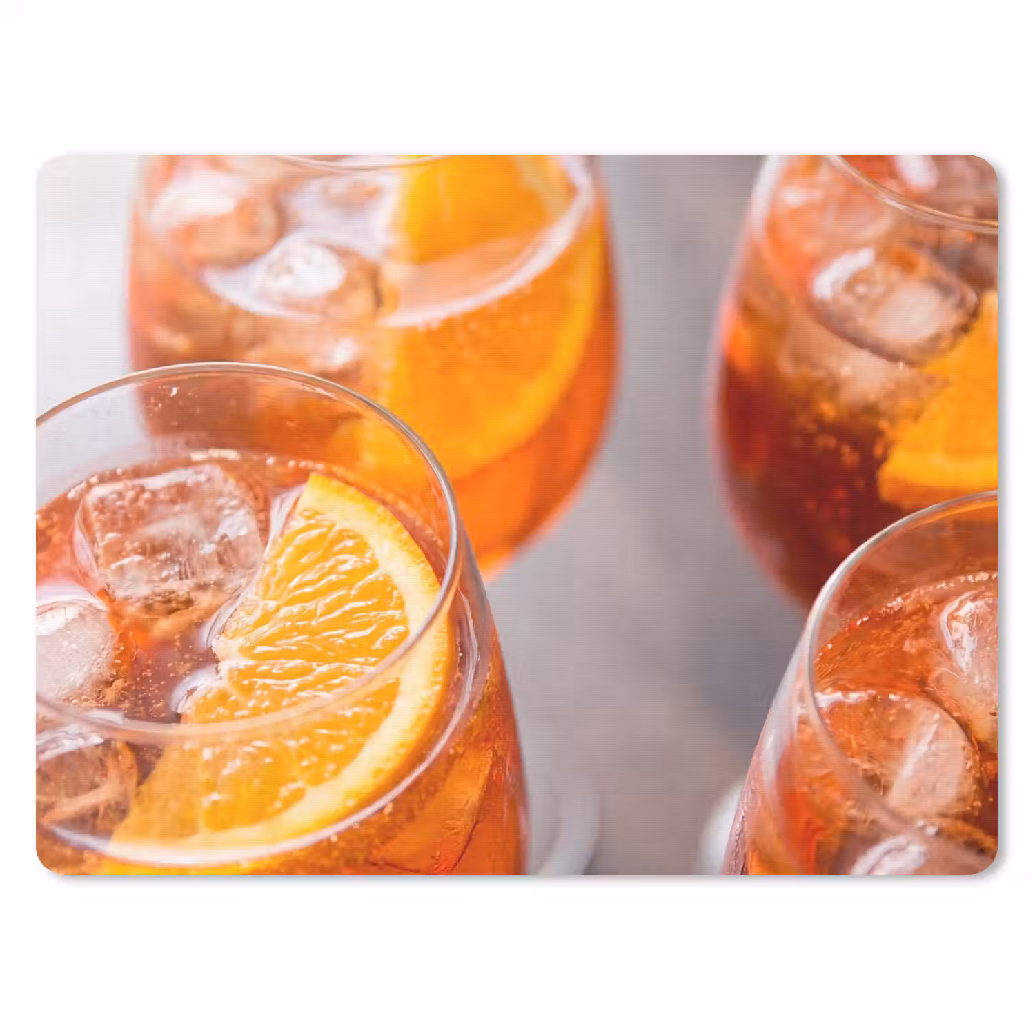 Drank - Sinaasappel - IJs - Zomer - Oranje muismat rubber klein -3d