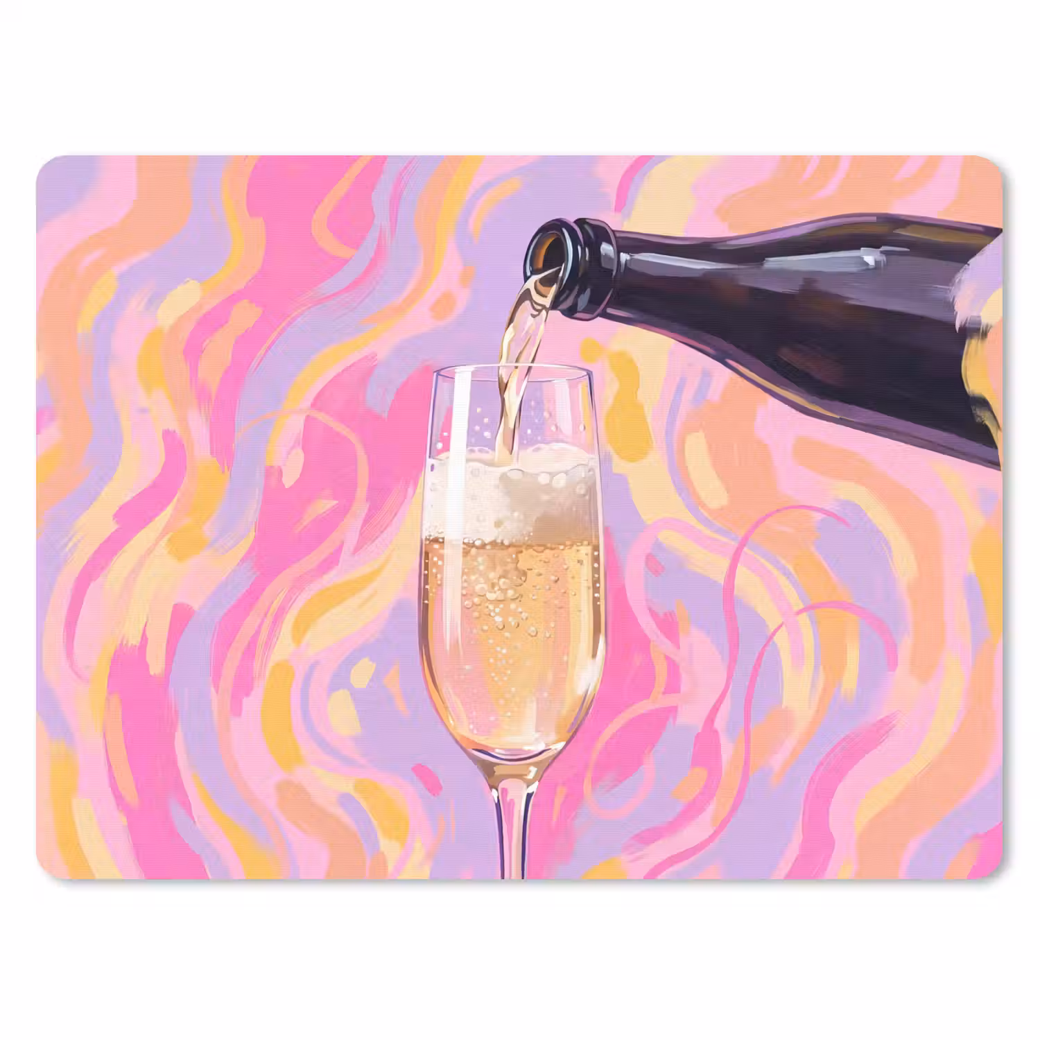 Drank - Inschenken - Feest - Abstract - Roze muismat rubber klein -3d