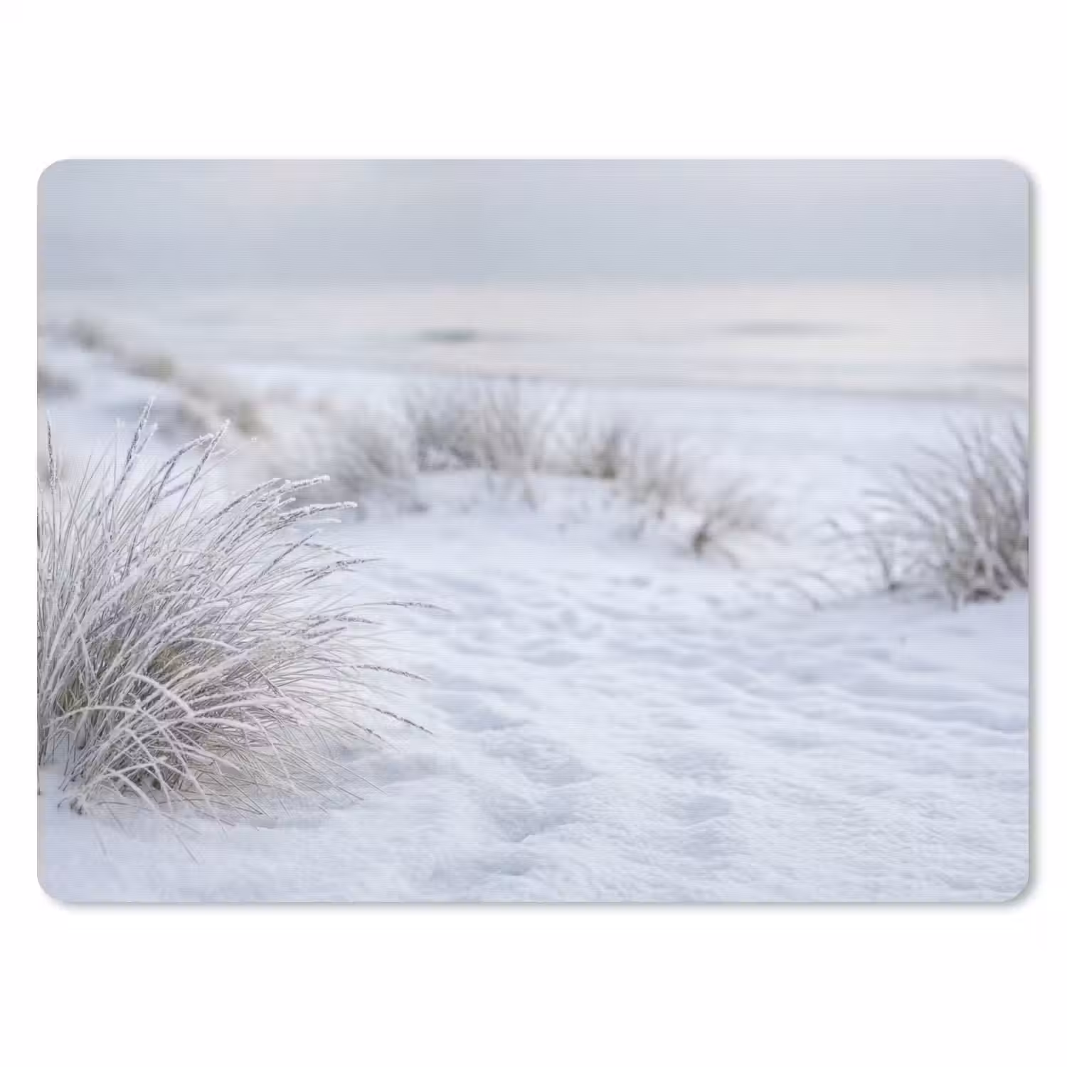 Duinen - Sneeuw - Strand - Winter - Serene muismat rubber klein -3d