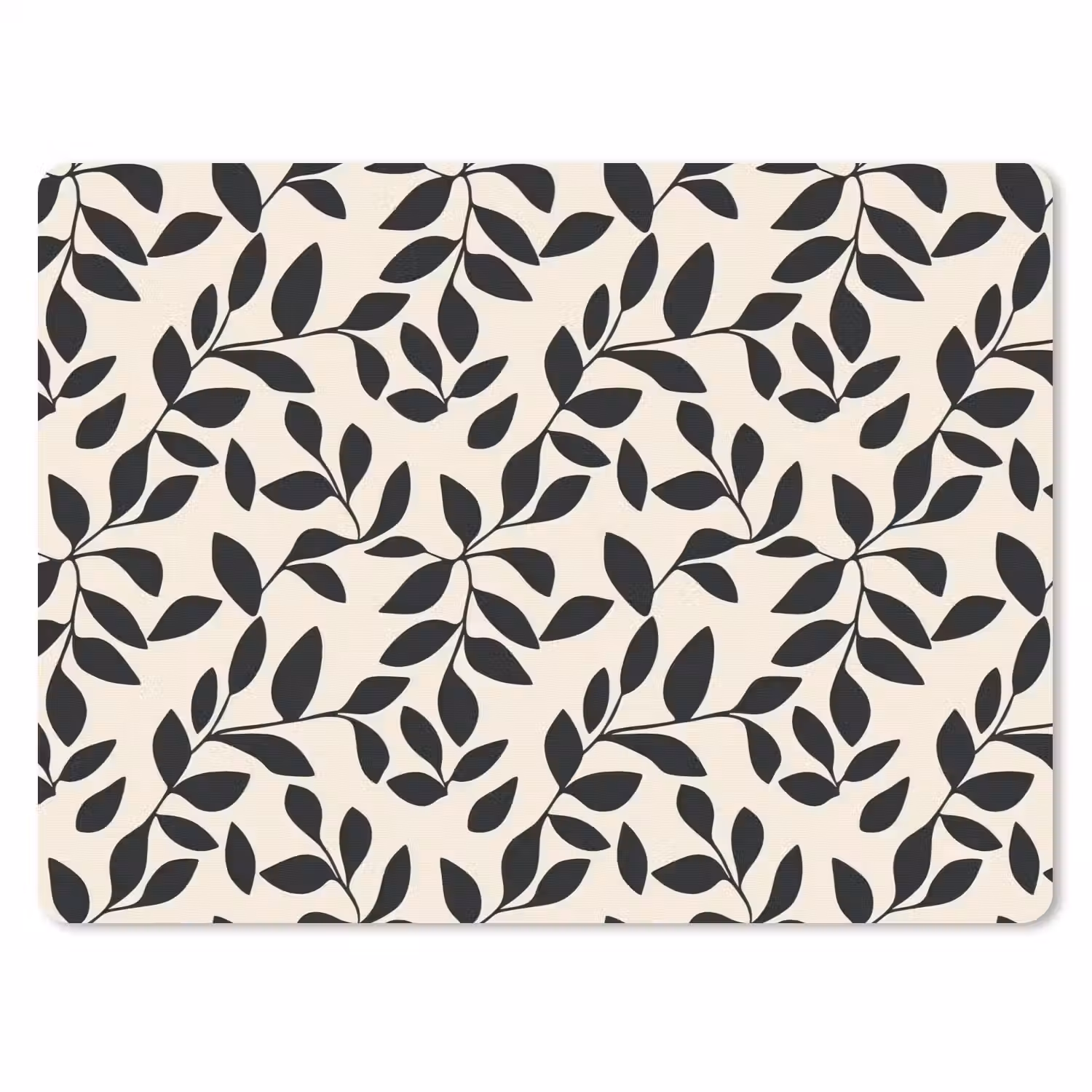 Elegant - Patroon - Zwart - Beige muismat rubber klein 262 -3d