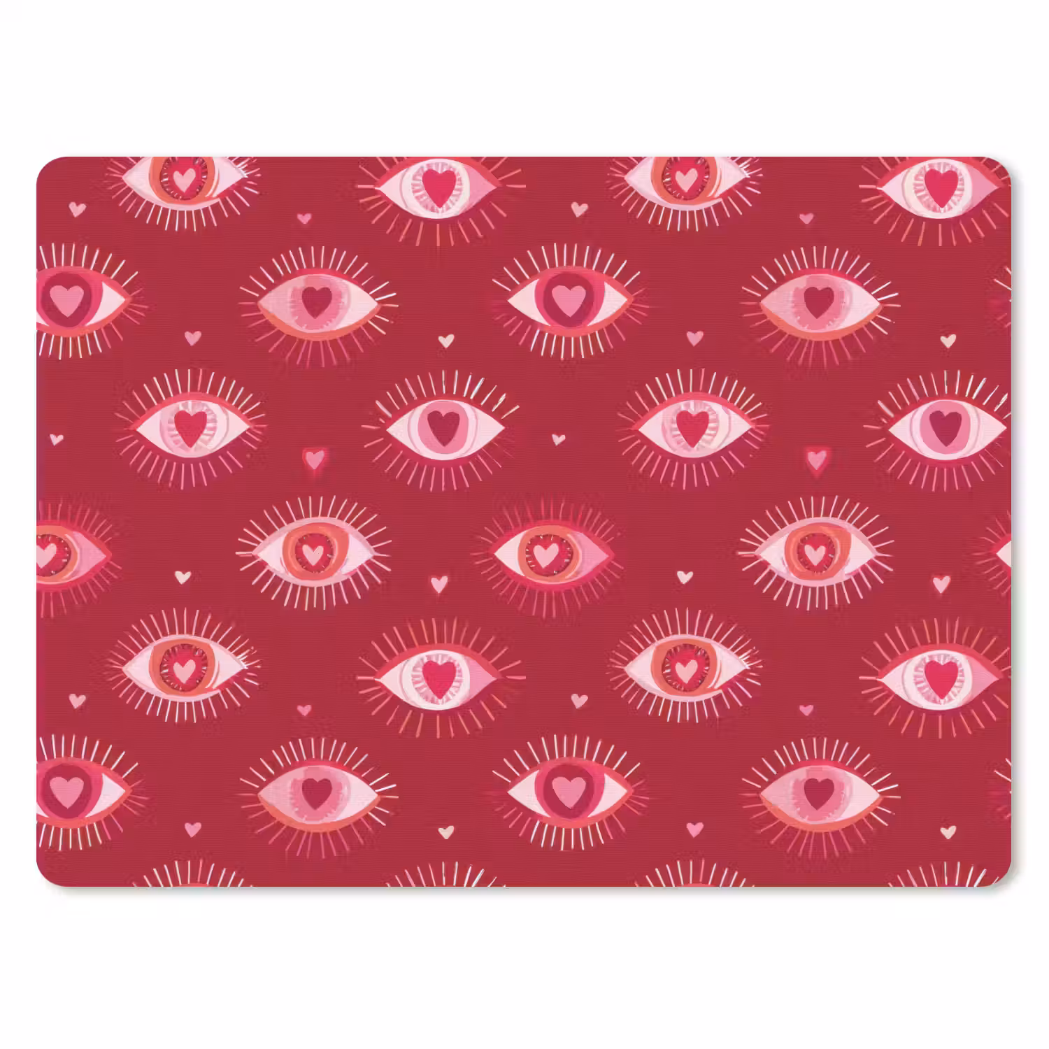 Ogen - Patroon - Roze - Donkerrood muismat rubber klein 262 -3d