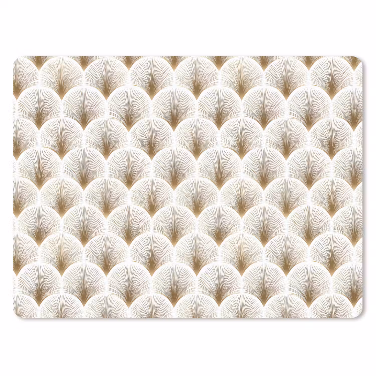 Waaiers - Art Deco - Elegant - Goud - Wit muismat rubber klein 262 -3d