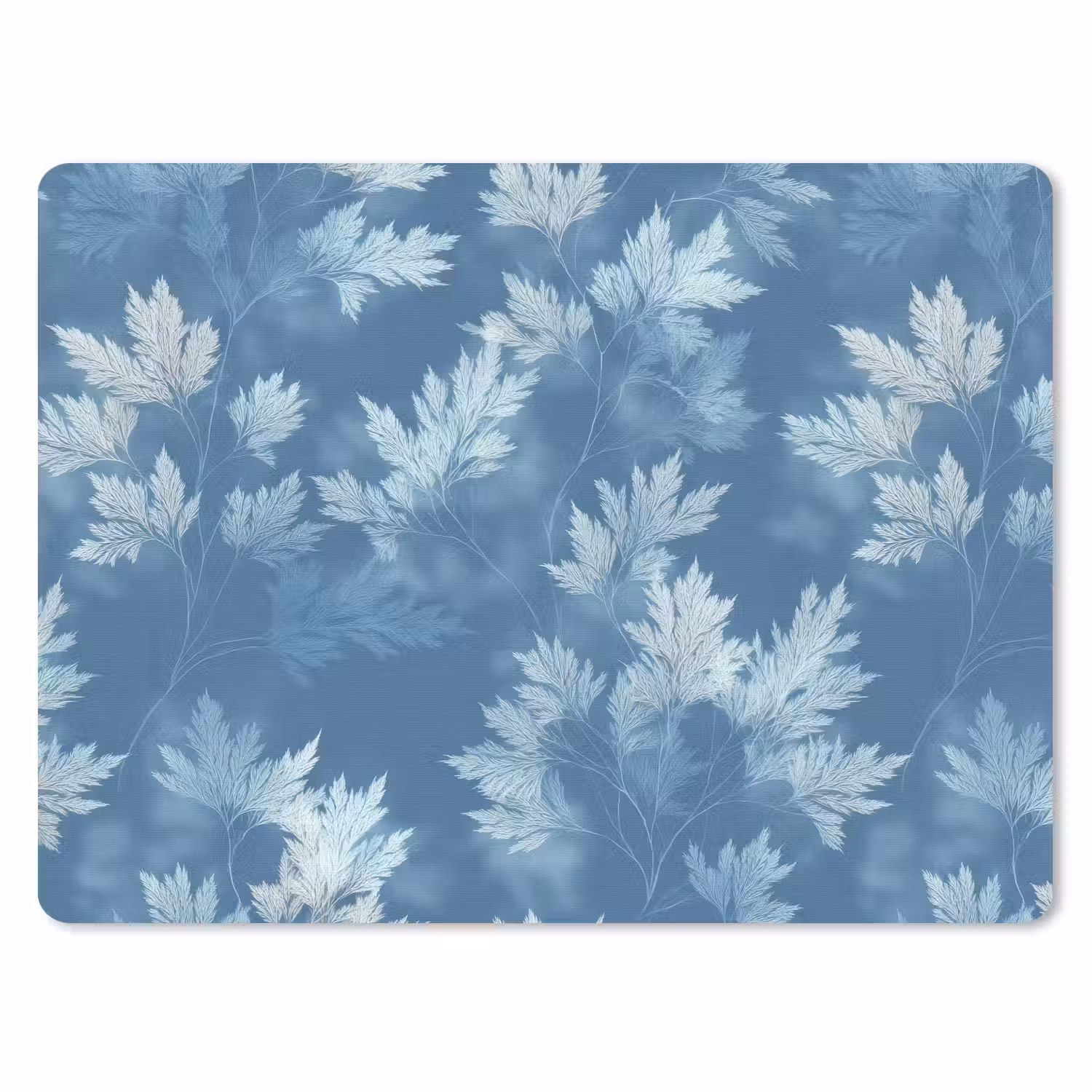Varen - Botanisch - Patroon - Grijsblauw muismat rubber klein 262 -3d