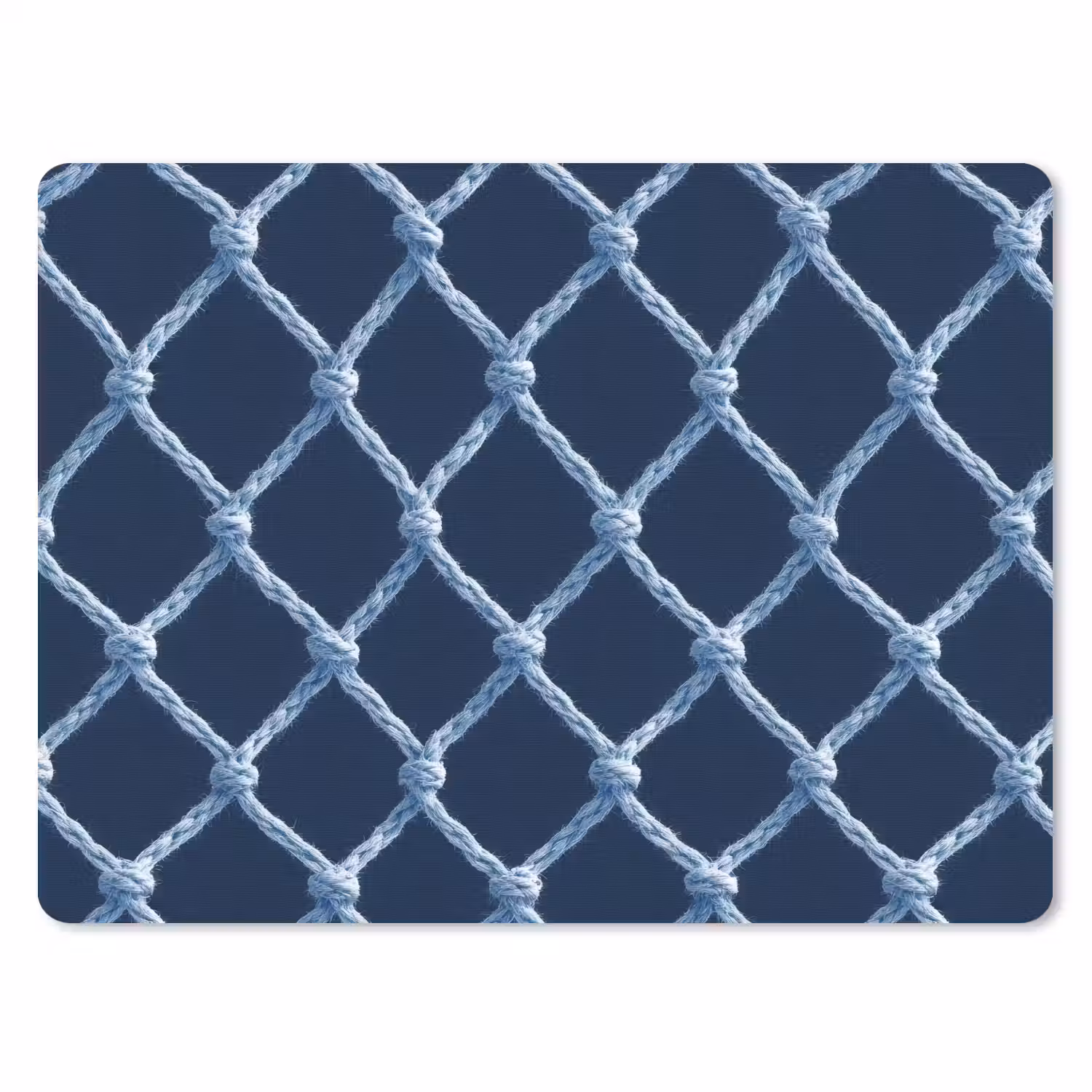 Visnet - Touw - Patroon - Marineblauw muismat rubber klein 262 -3d