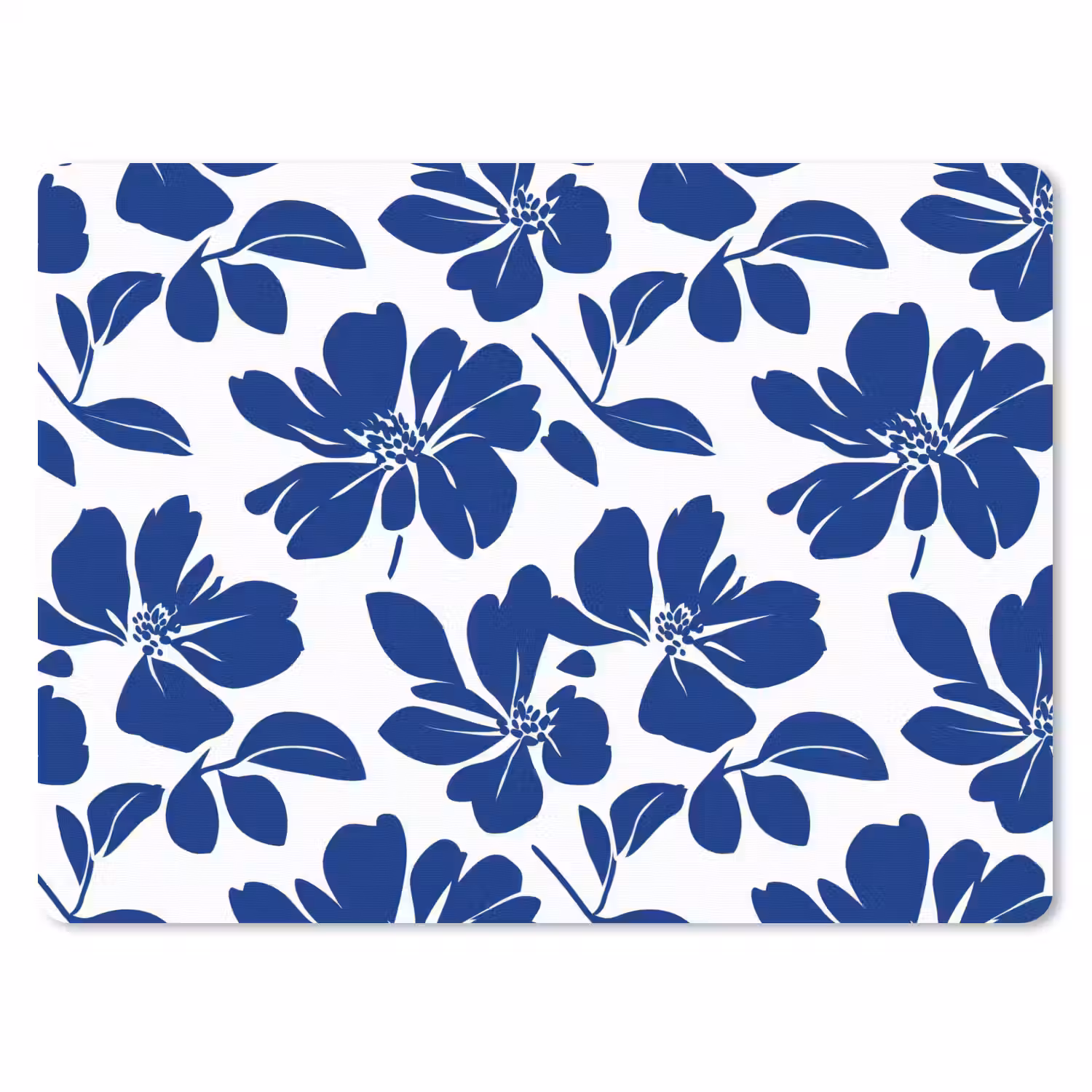 Floraal - Modern - Blauw muismat rubber klein 262 -3d