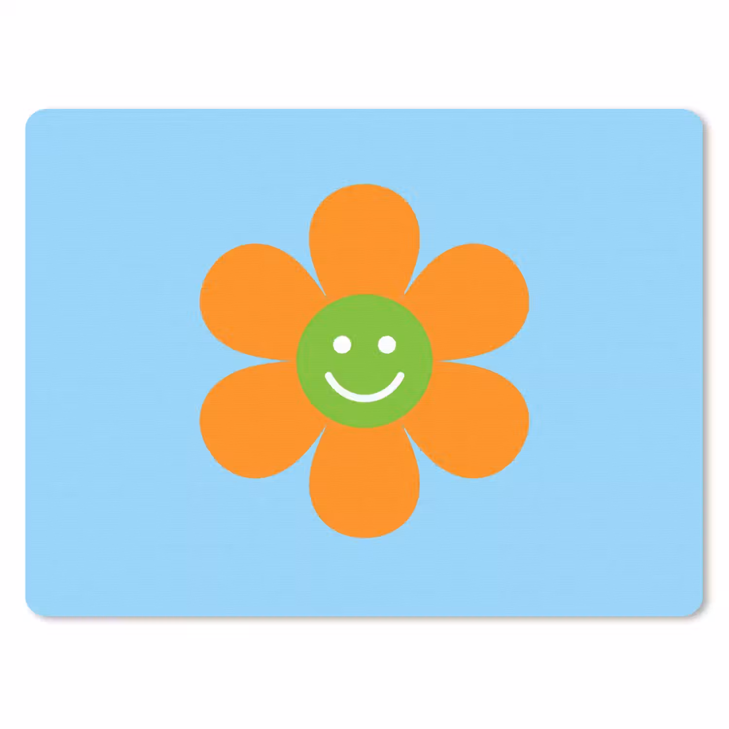 Bloem - Smiley - Kleurrijk muismat rubber klein -3d