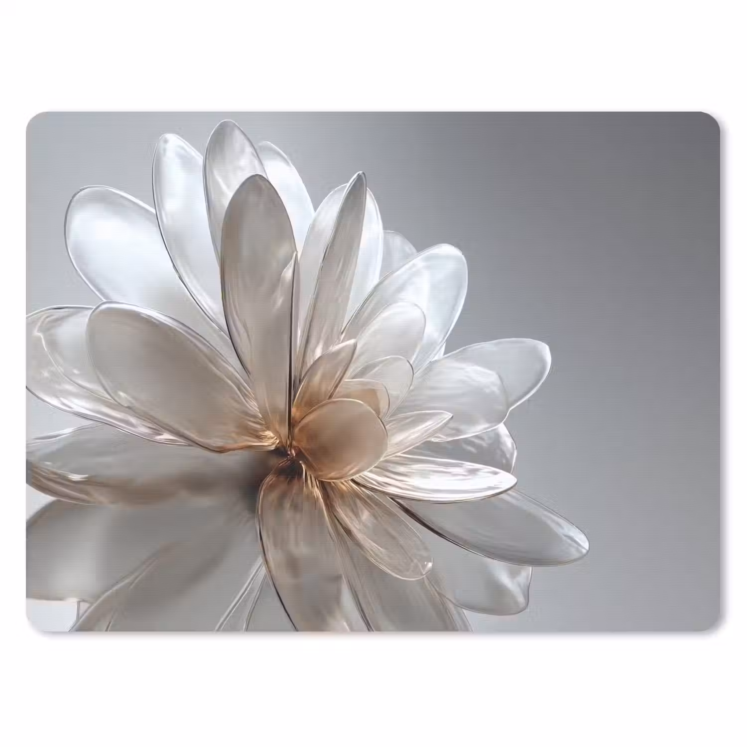 Bloem - Wit - Neutraal muismat rubber klein -3d
