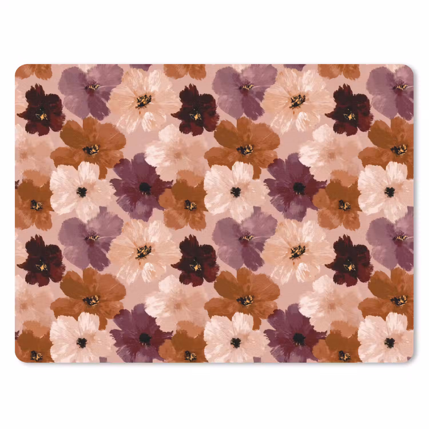 Bloemen - Abstract - Aardetinten muismat rubber klein 262 -3d