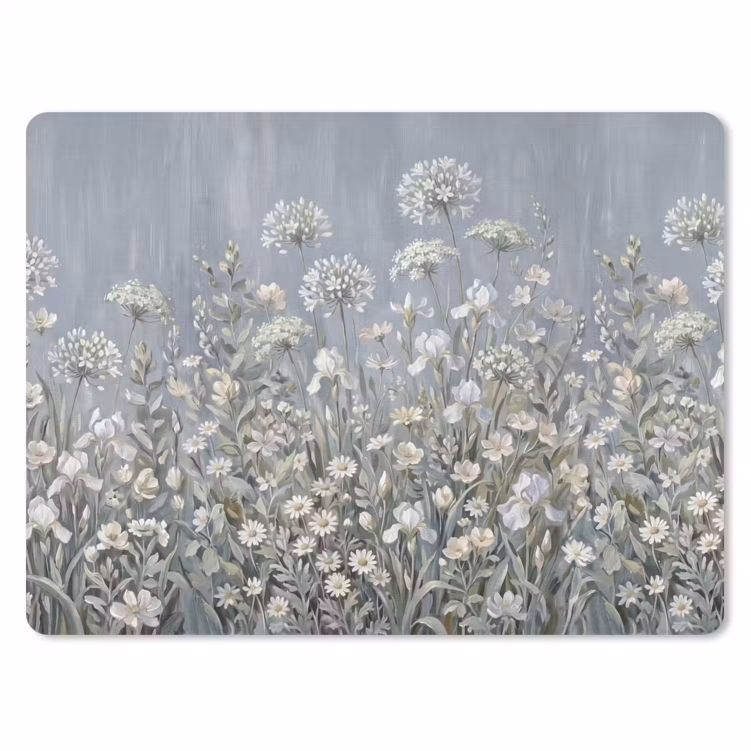 Bloemen - Botanisch - Blauw muismat rubber klein -3d