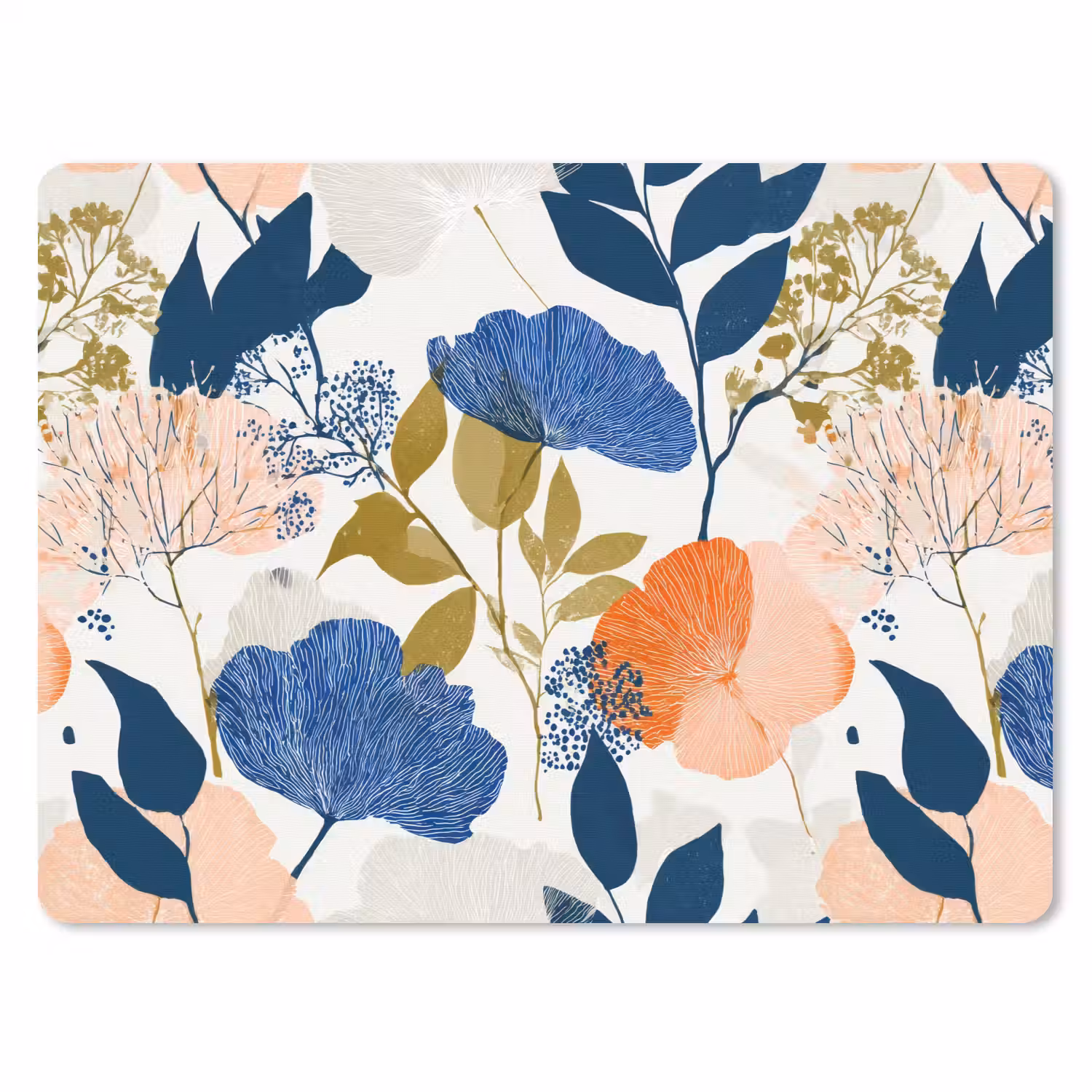 Bloemen - Botanisch - Kleurrijk muismat rubber klein 262 -3d