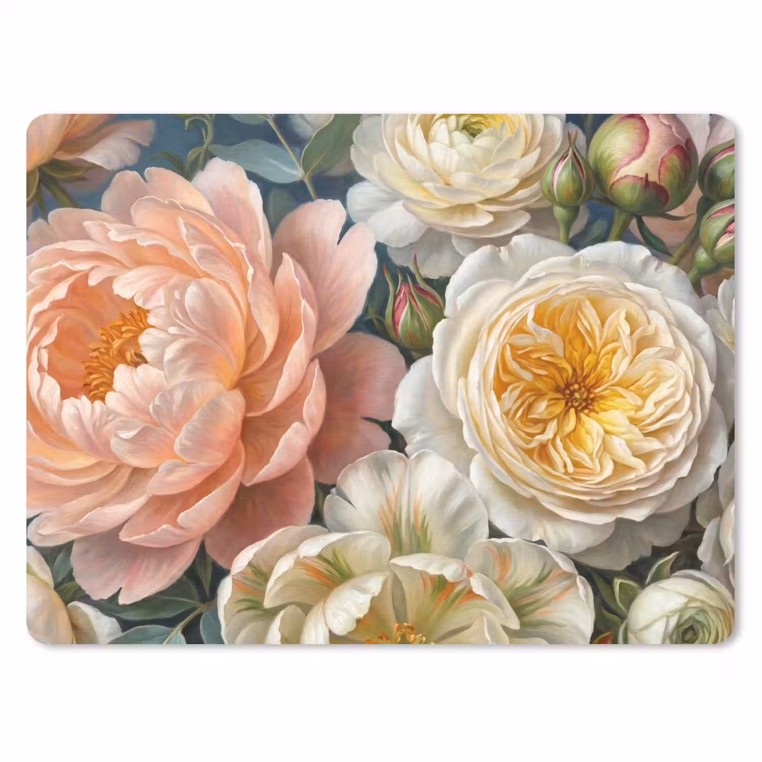 Bloemen - Boeket - Natuur - Klassiek - Kleurrijk muismat rubber klein -3d