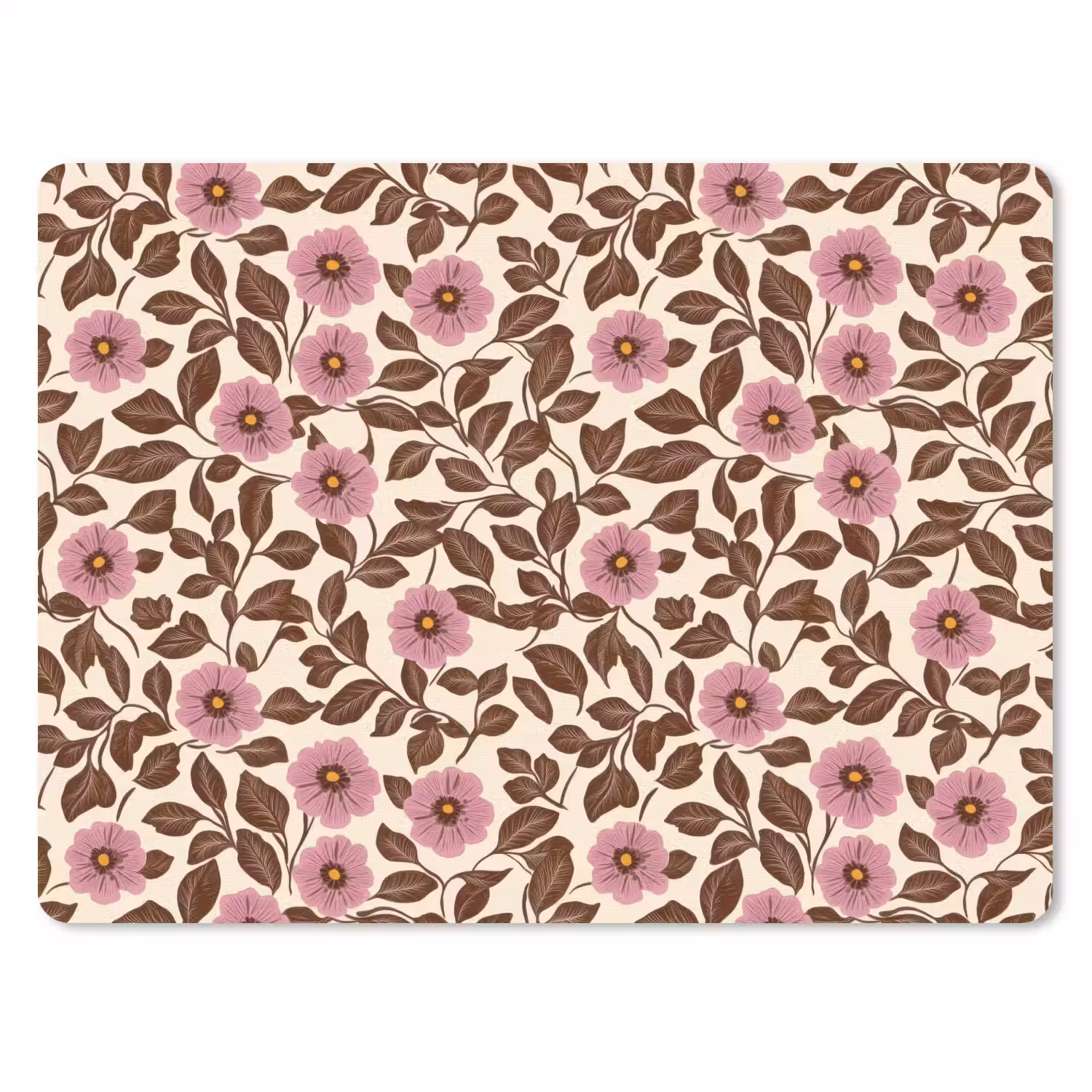 Bloemen - Bladeren - Kleurrijk muismat rubber klein 262 -3d