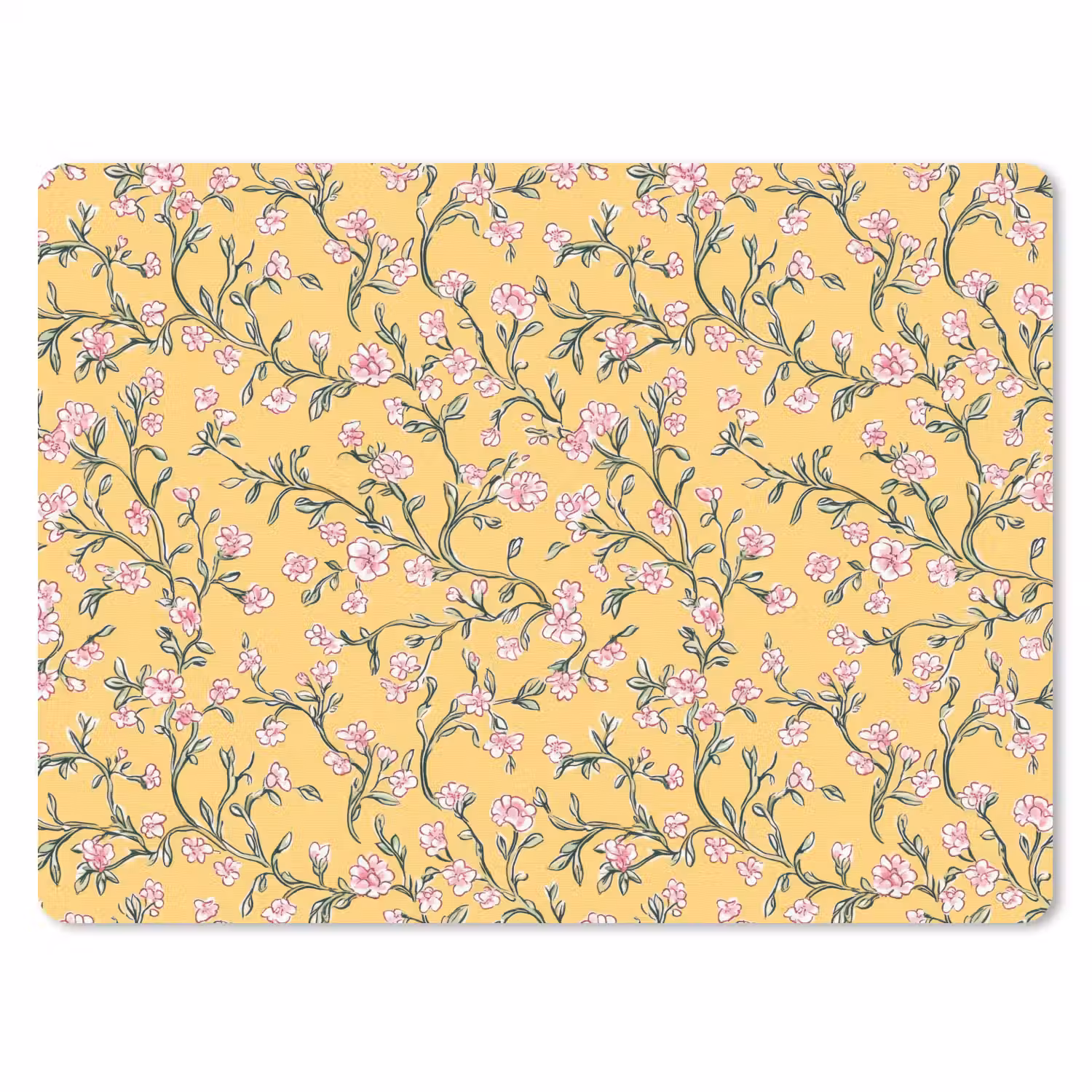 Bloemen - Motief - Geel muismat rubber klein 262 -3d