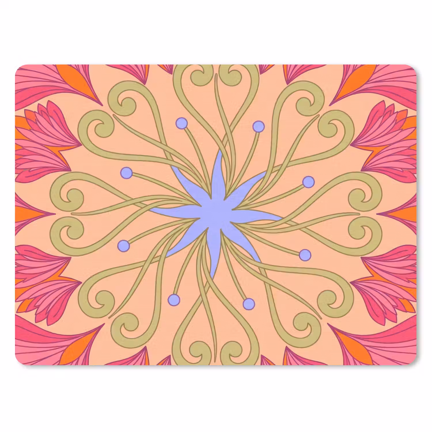 Bloemen - Patroon - Abstract - Roze - Decoratief muismat rubber klein -3d