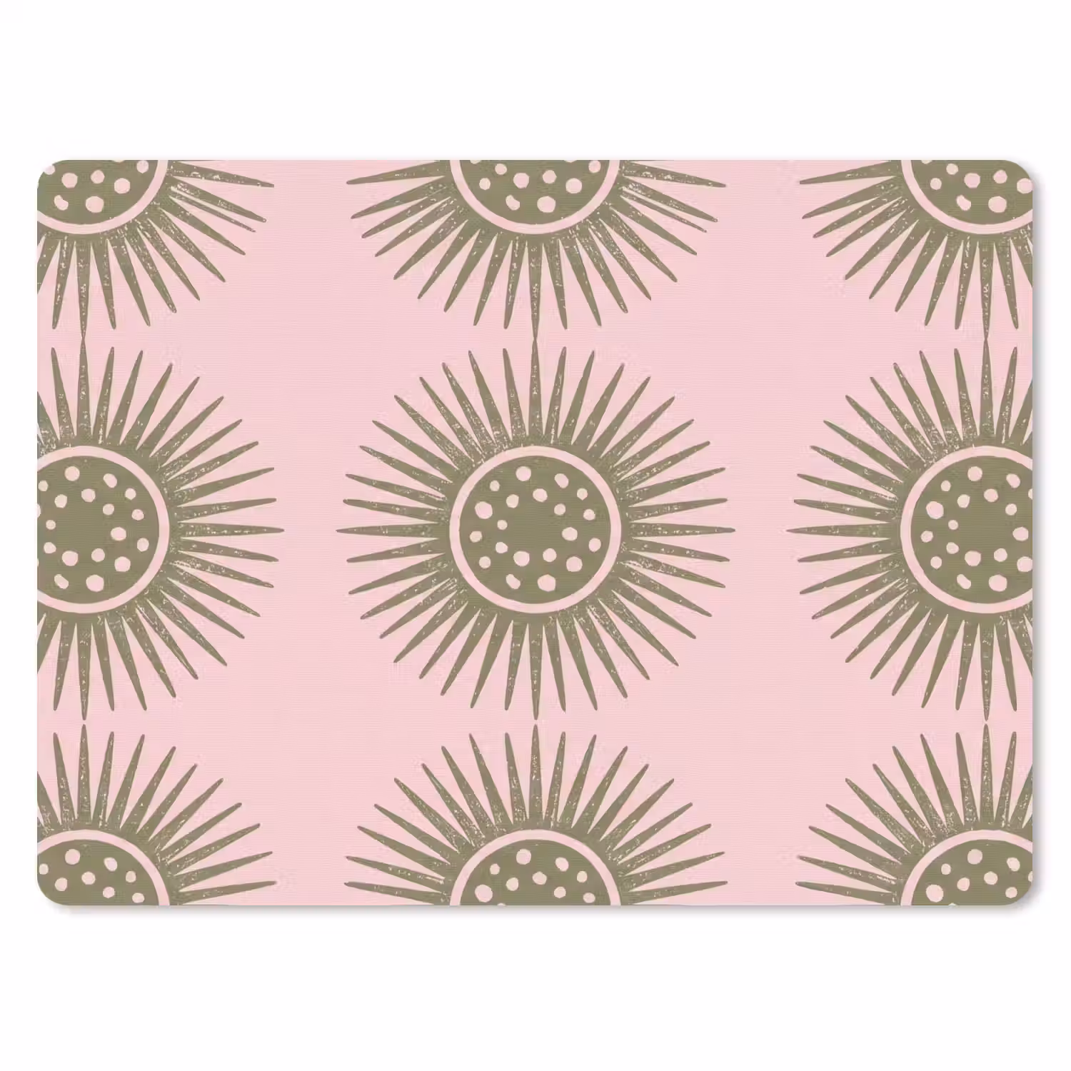 Bloemen - Patroon - Abstract - Roze - Groen muismat rubber klein -3d