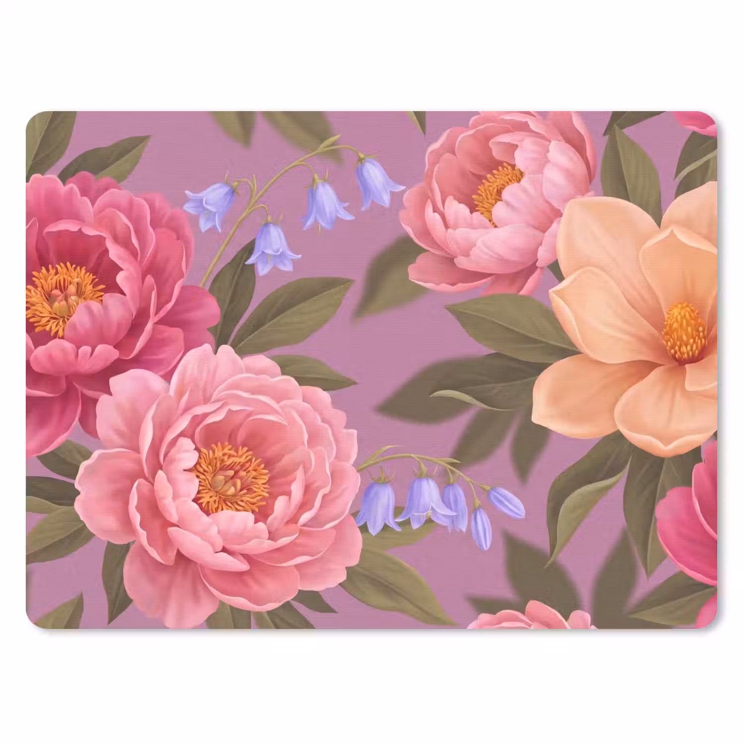 Bloemen - Patroon - Illustratie - Roze muismat rubber klein -3d