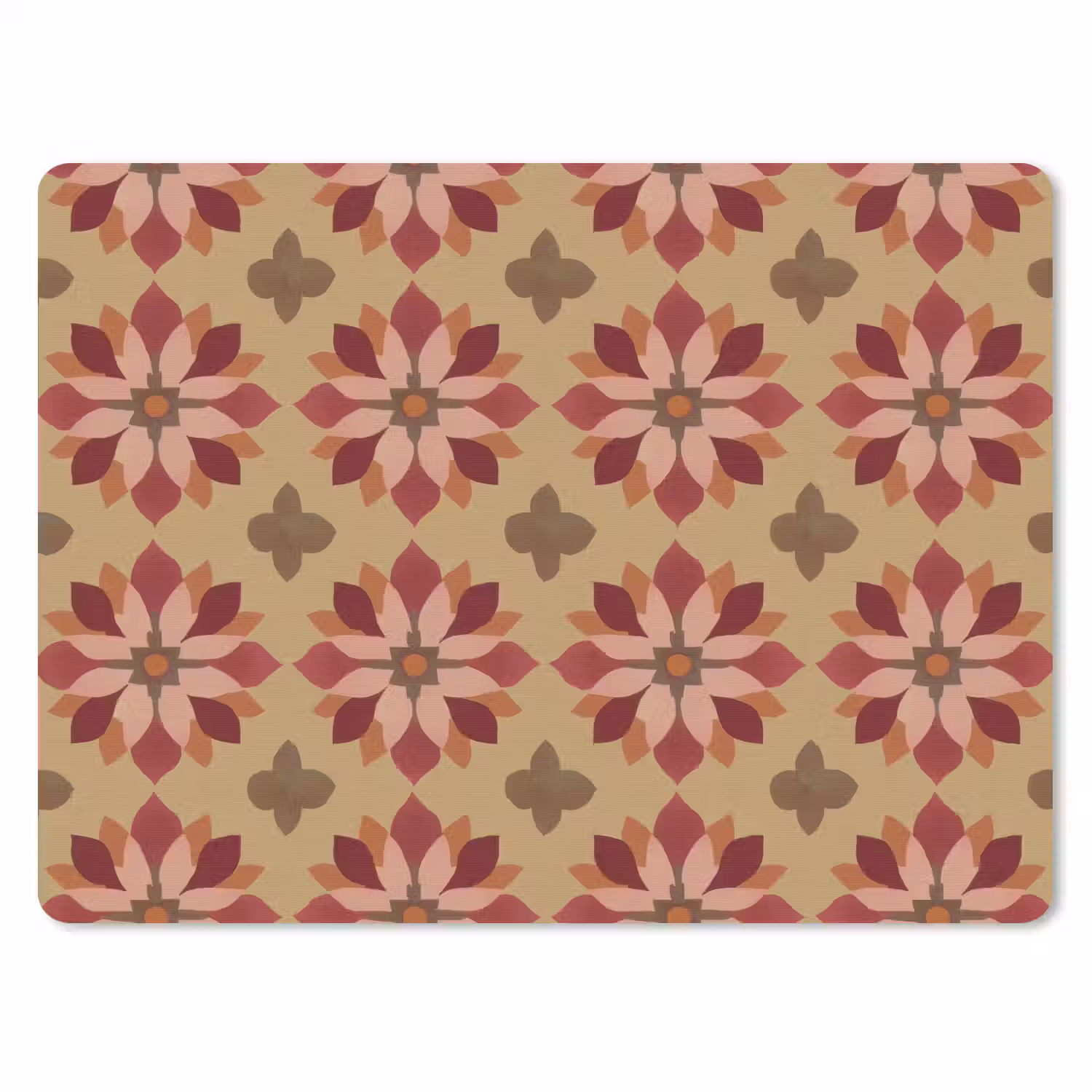 Bloemen - Retro - Groen muismat rubber klein 262 -3d