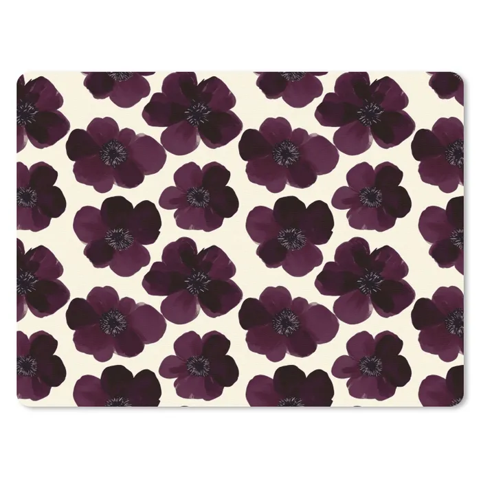 Bloemen - Aquarel - Paars muismat rubber klein 262 -3d