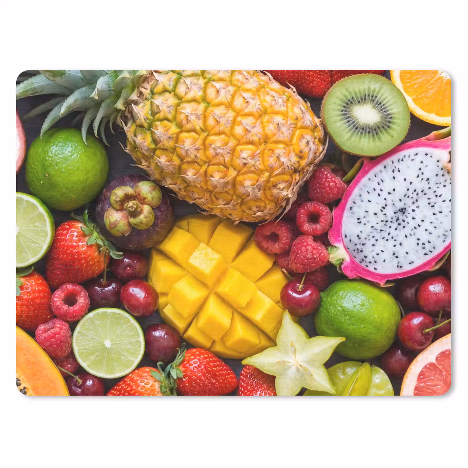 Fruit - Assortiment - Vers - Gezond - Kleurrijk muismat rubber klein -3d